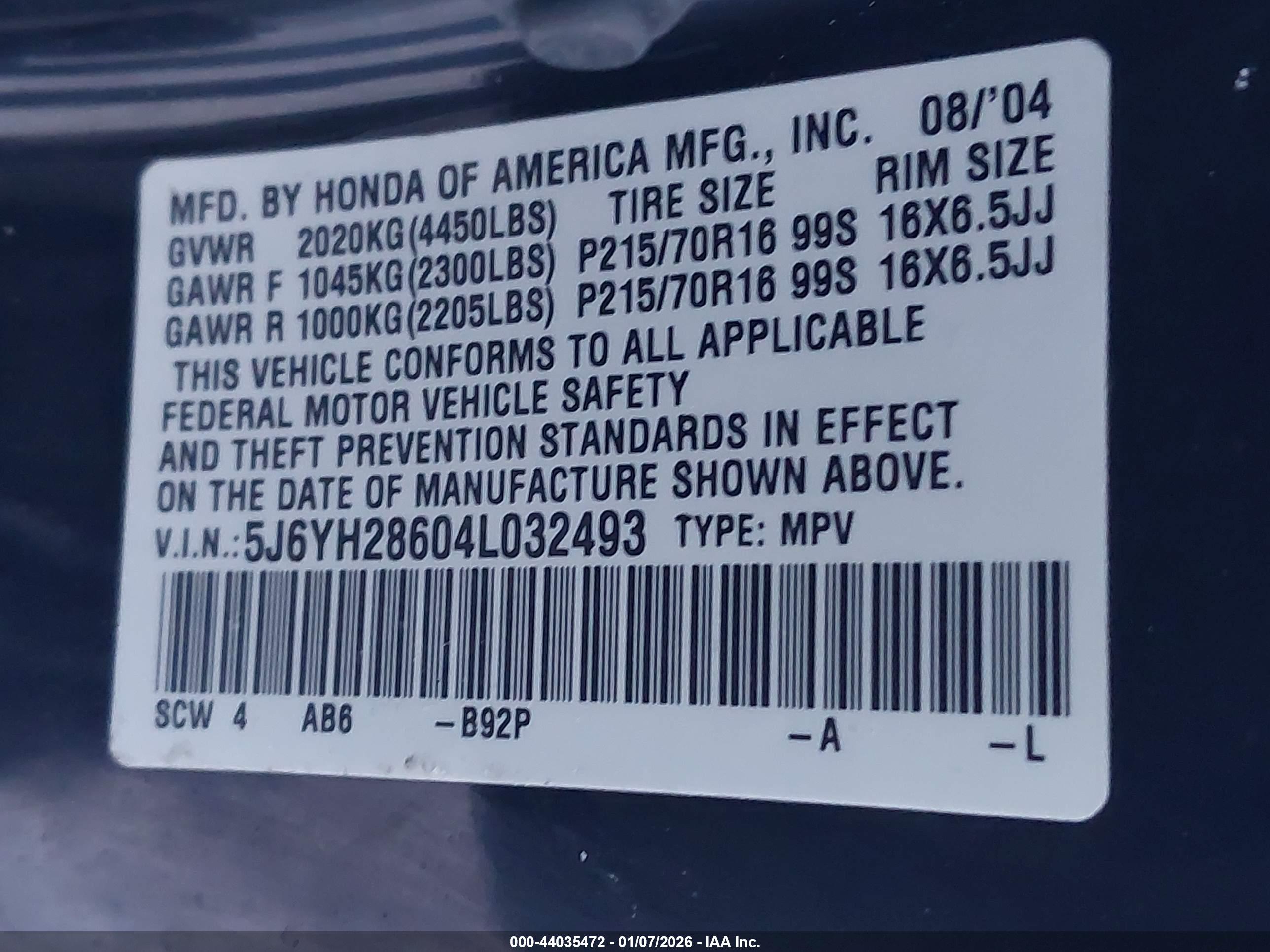 HONDA ELEMENT image 9