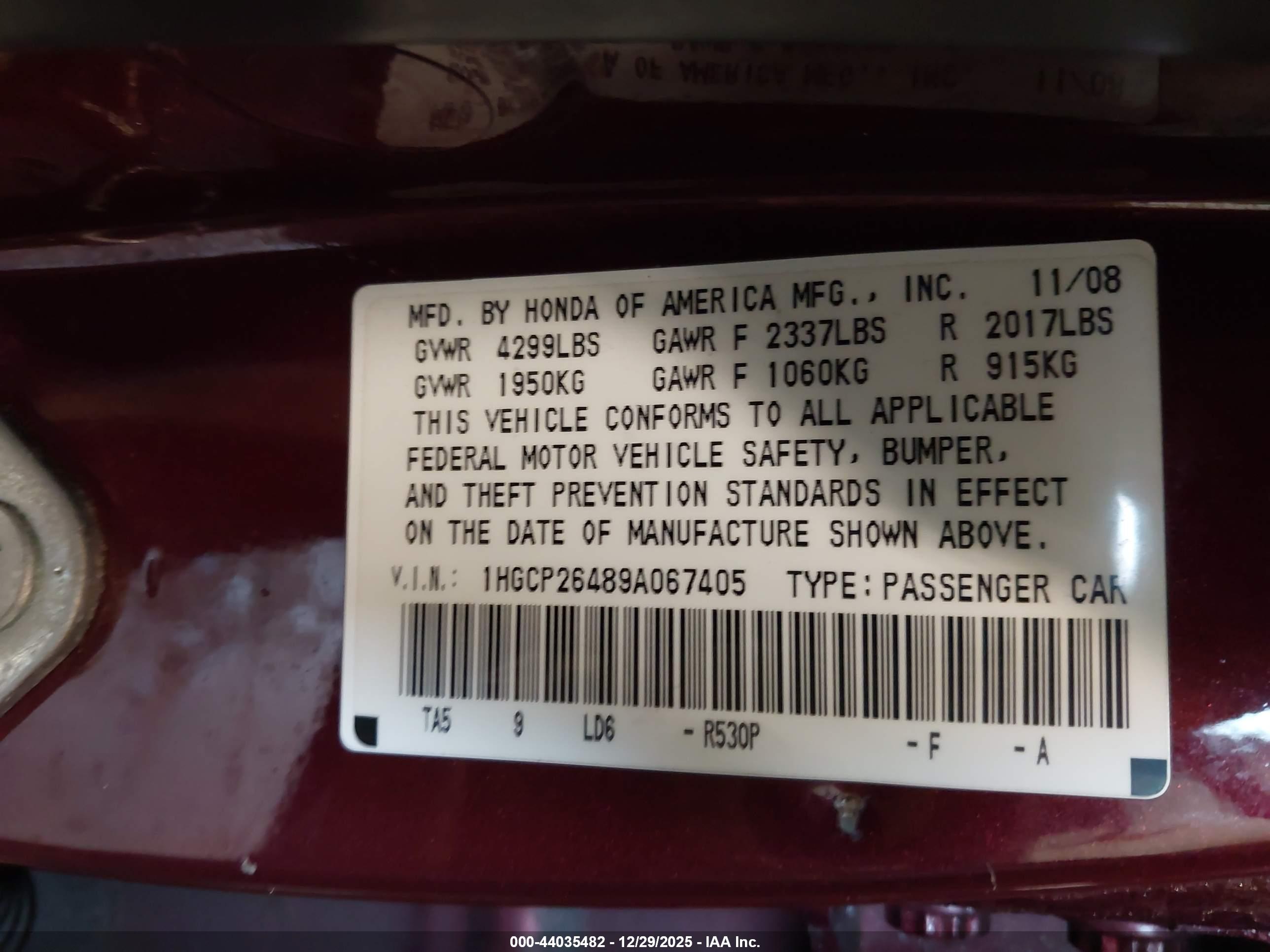 HONDA ACCORD image 9