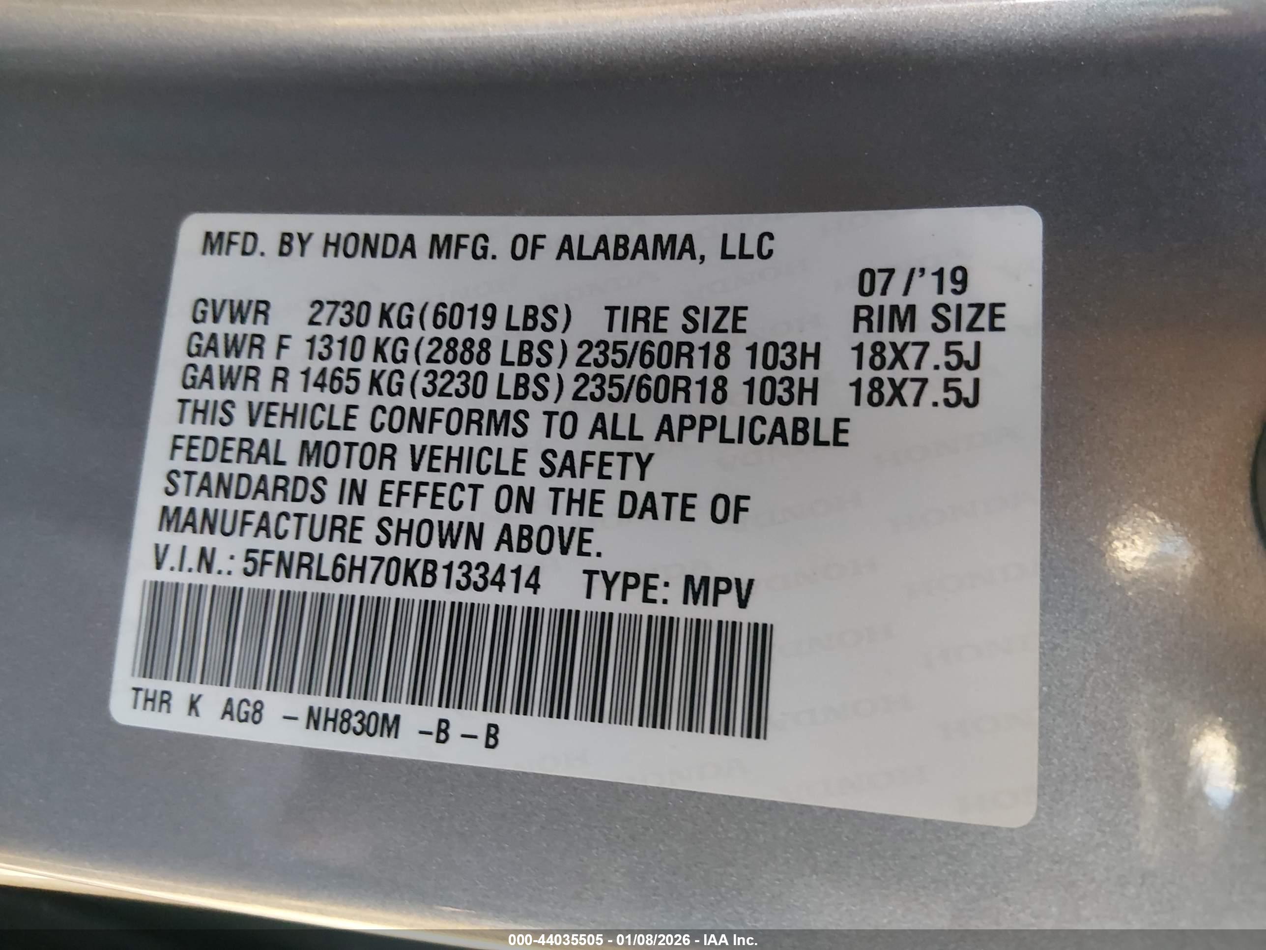 HONDA ODYSSEY image 9
