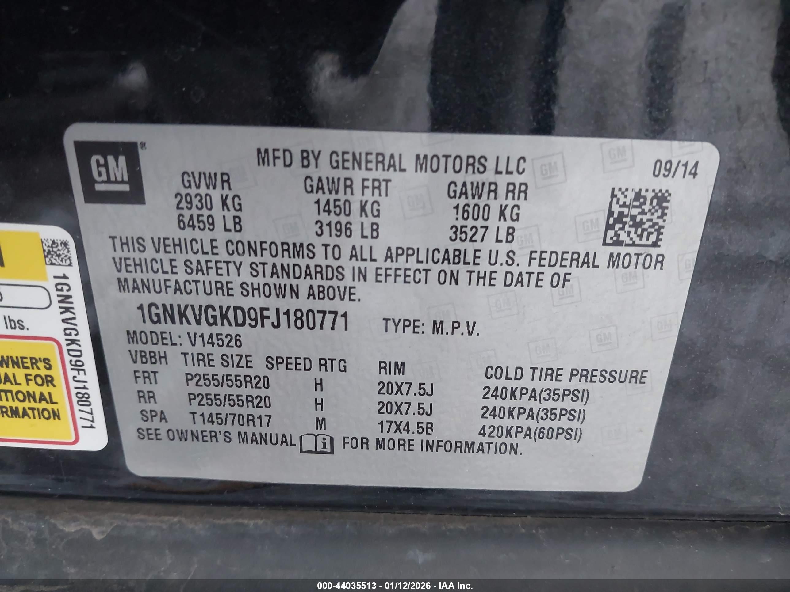 CHEVROLET TRAVERSE image 9