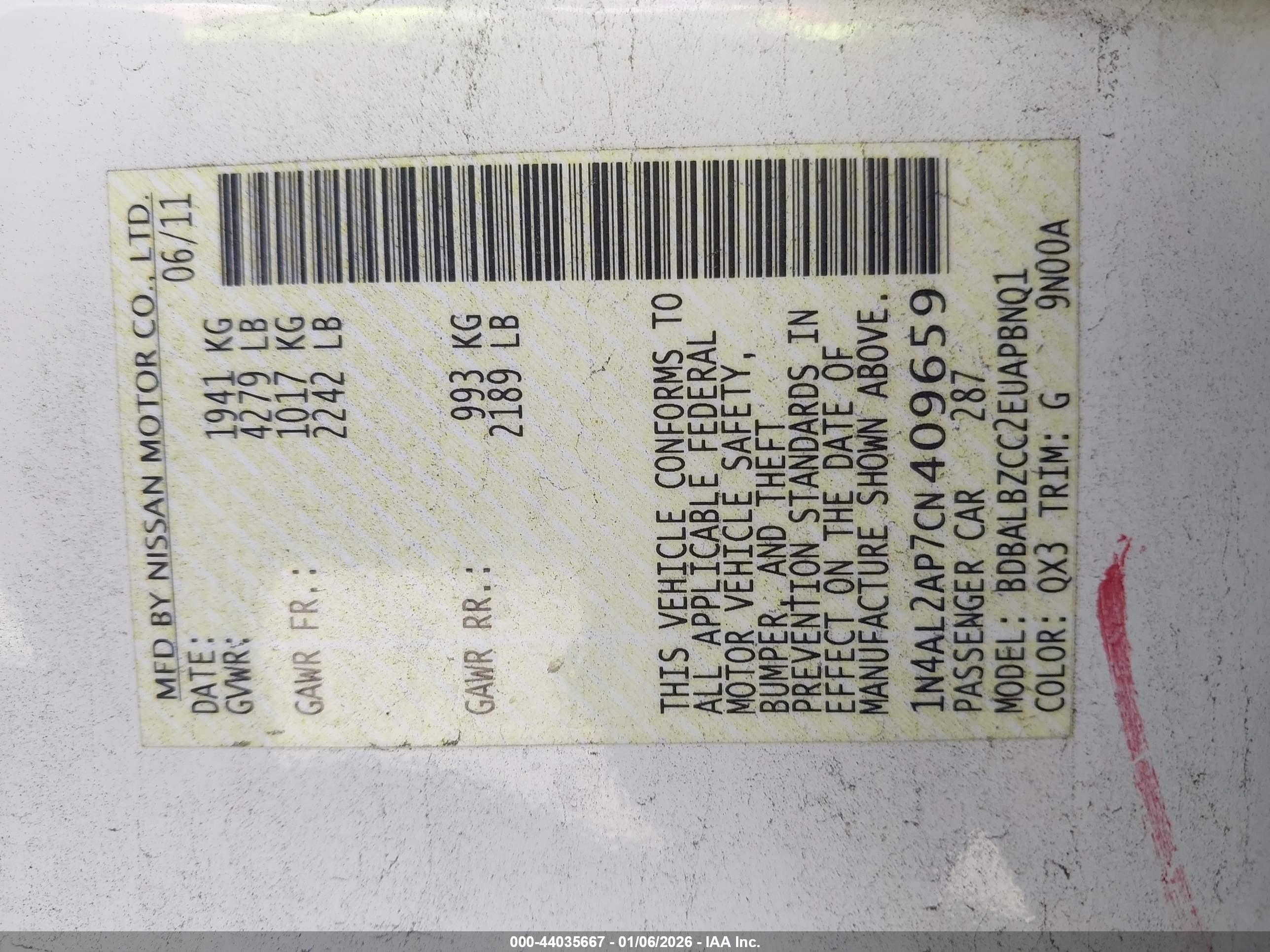 NISSAN ALTIMA image 9