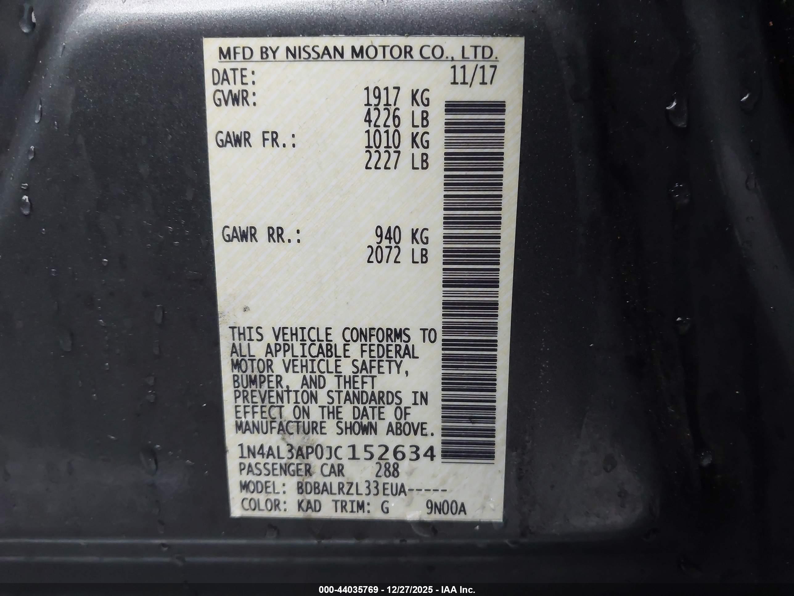 NISSAN ALTIMA image 9
