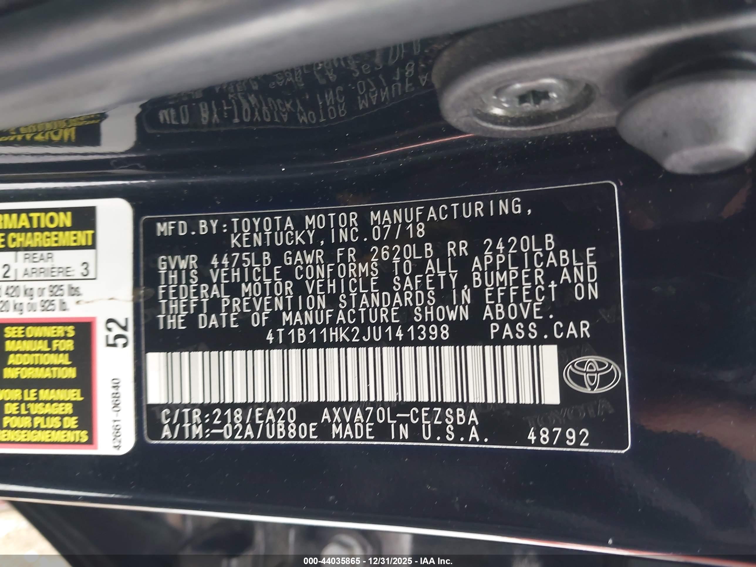 TOYOTA CAMRY image 9