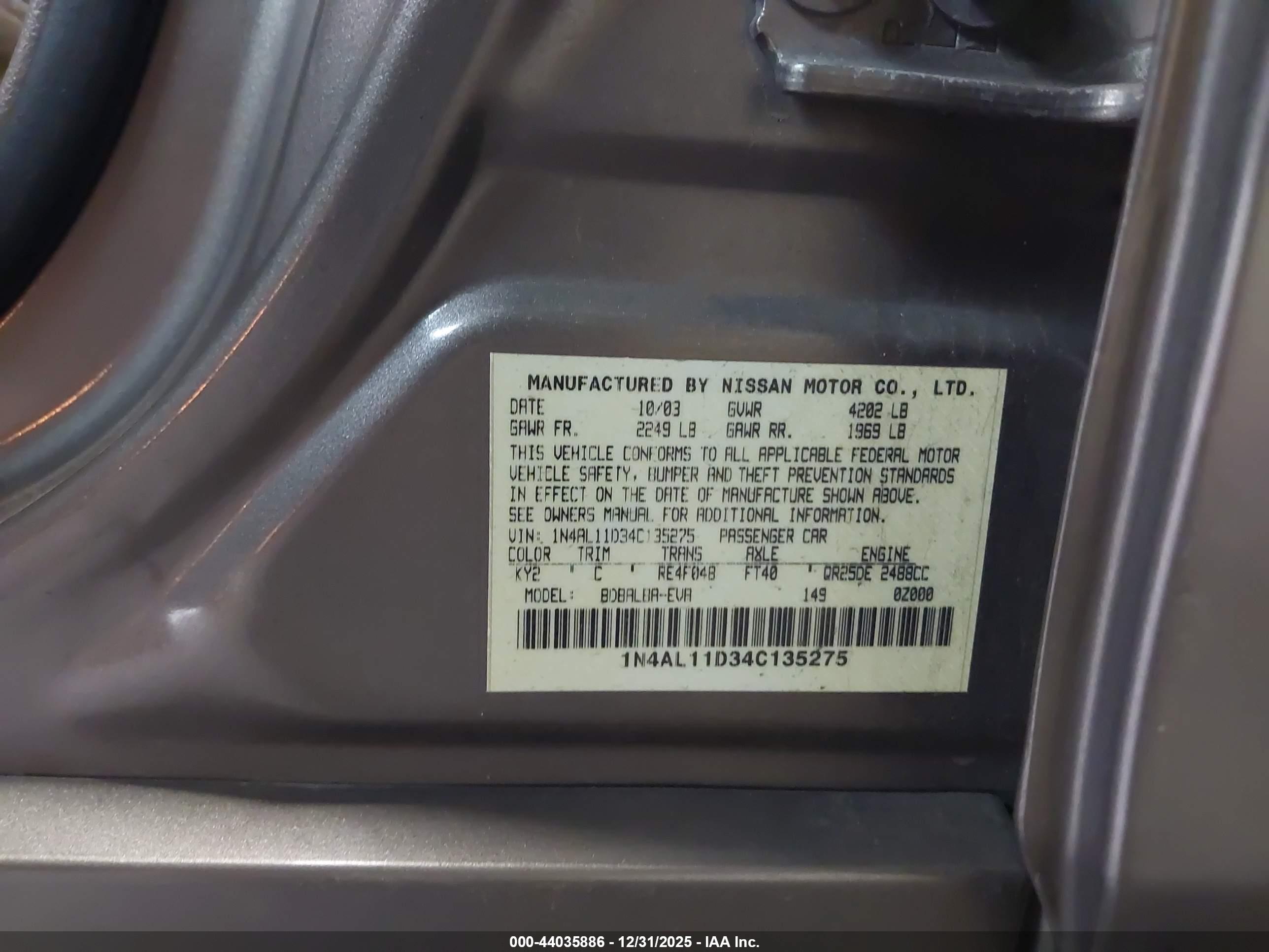 NISSAN ALTIMA image 9