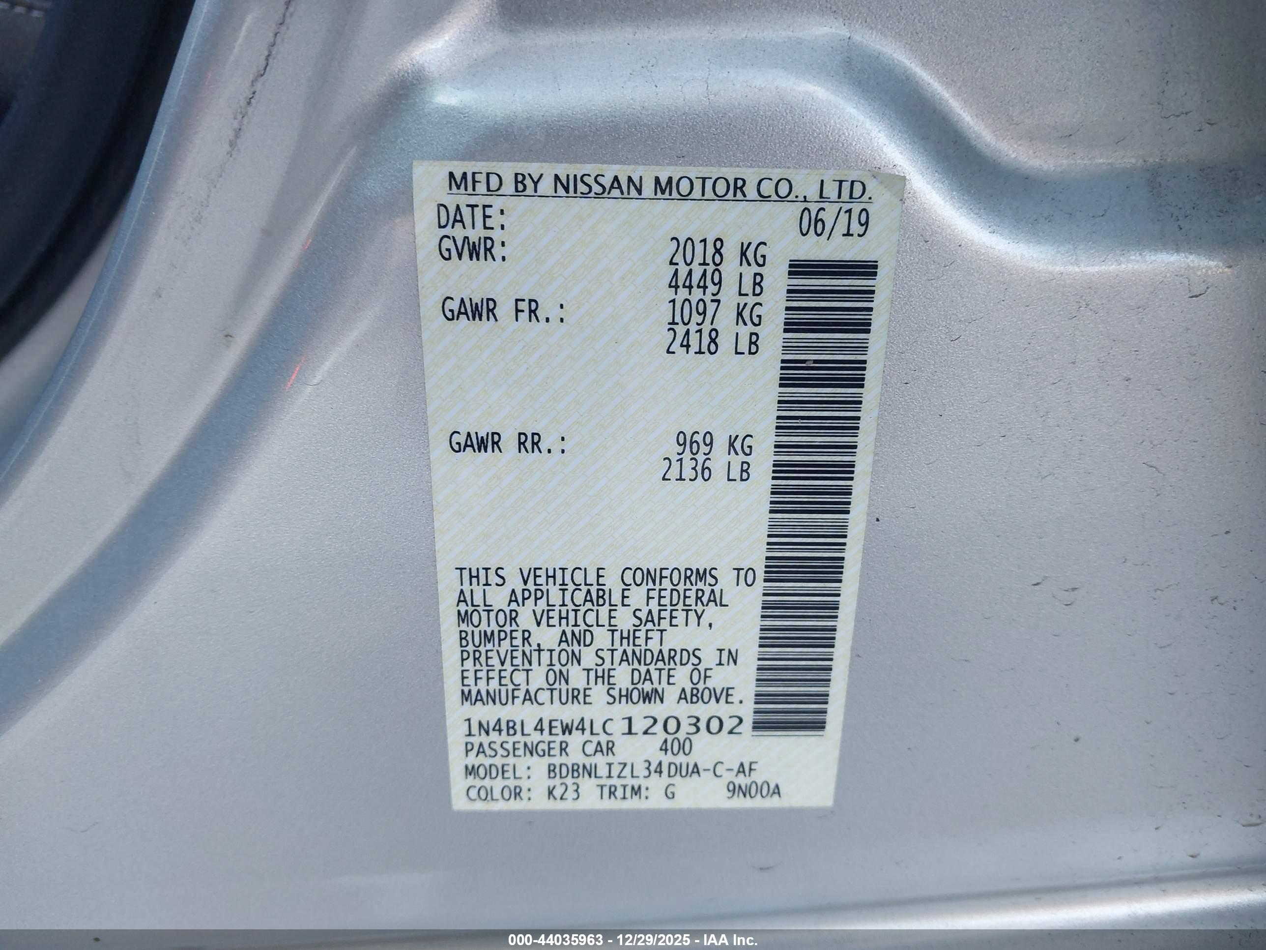 NISSAN ALTIMA image 9