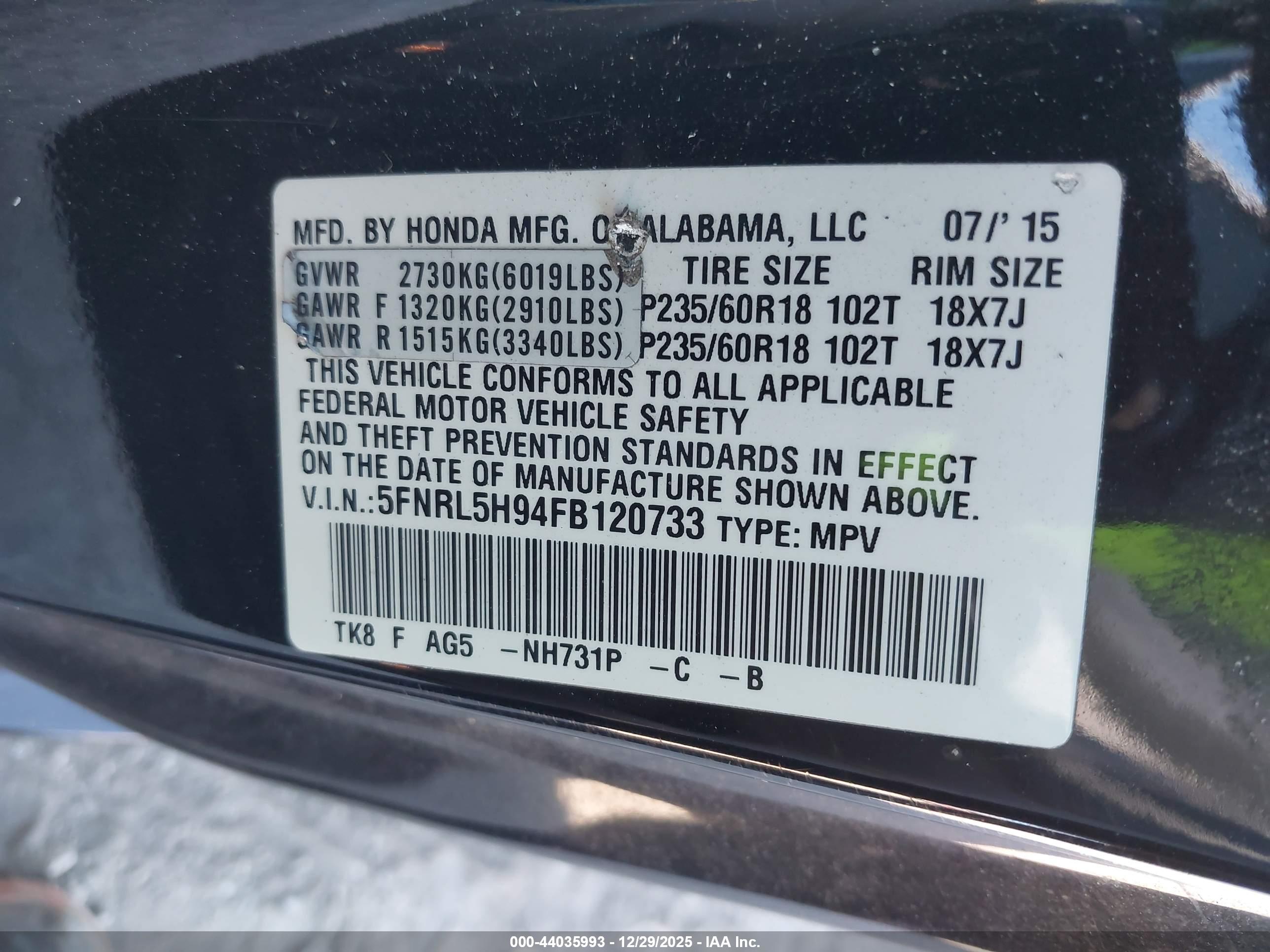 HONDA ODYSSEY image 9