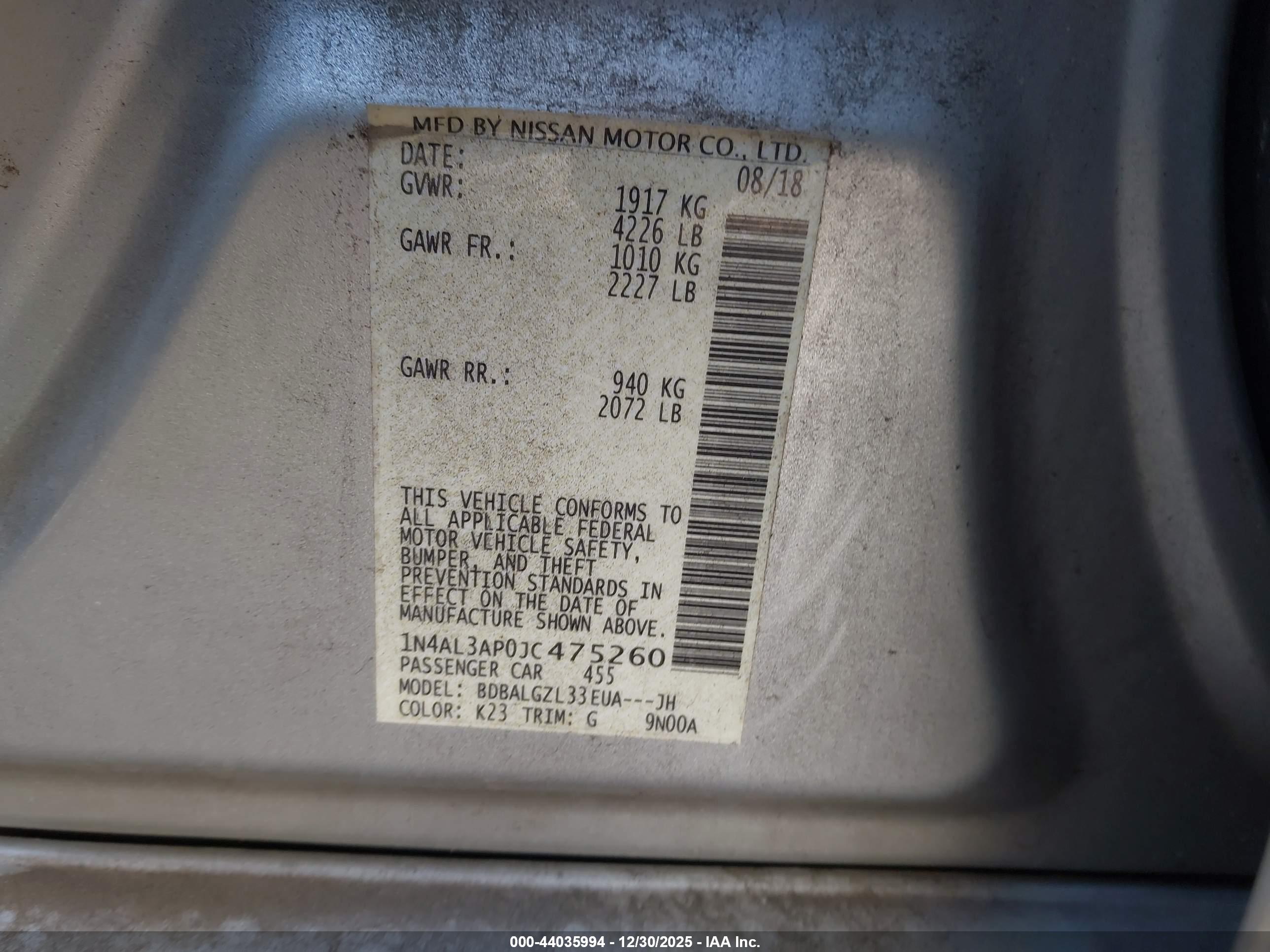 NISSAN ALTIMA image 9