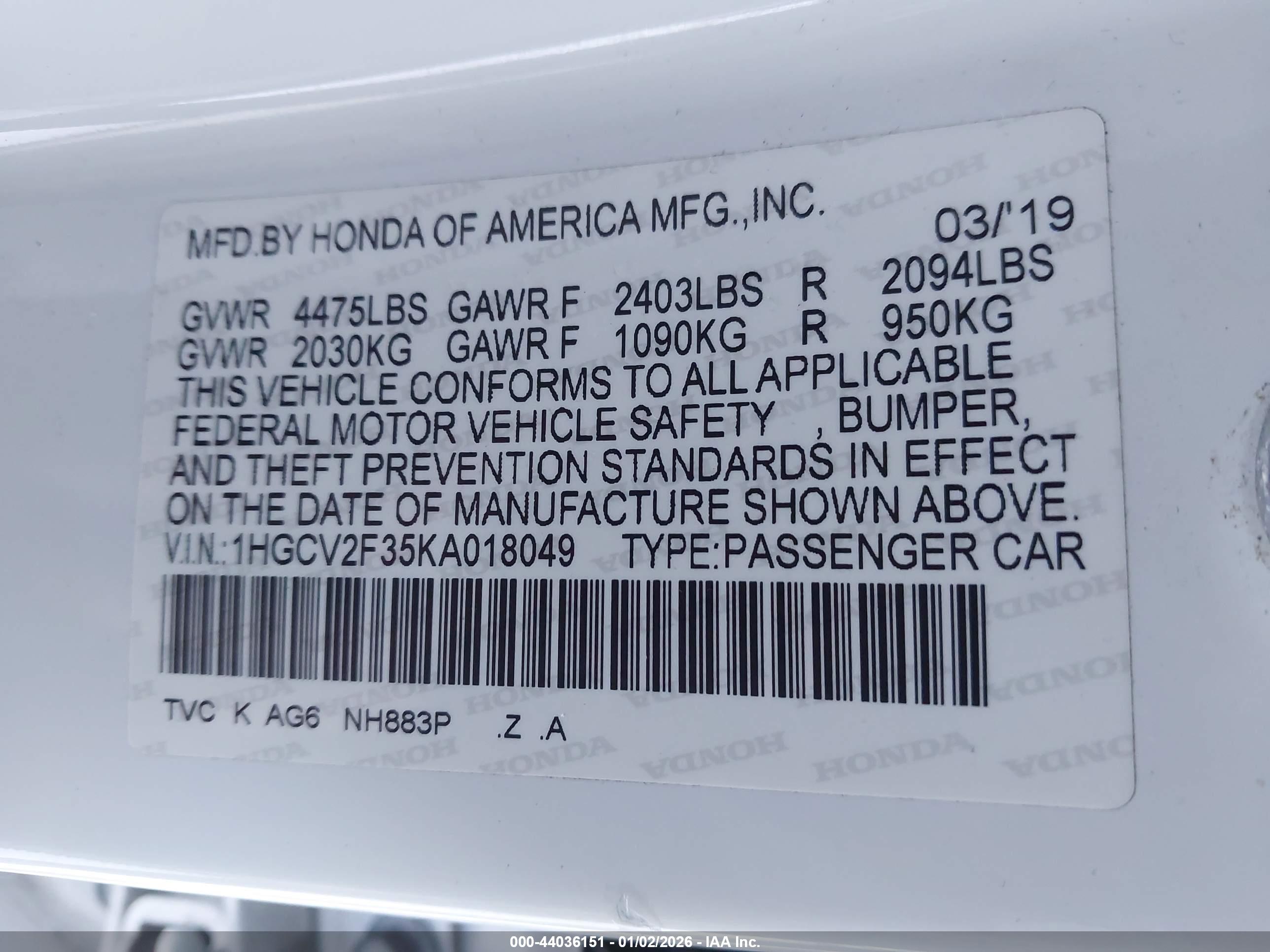HONDA ACCORD image 9