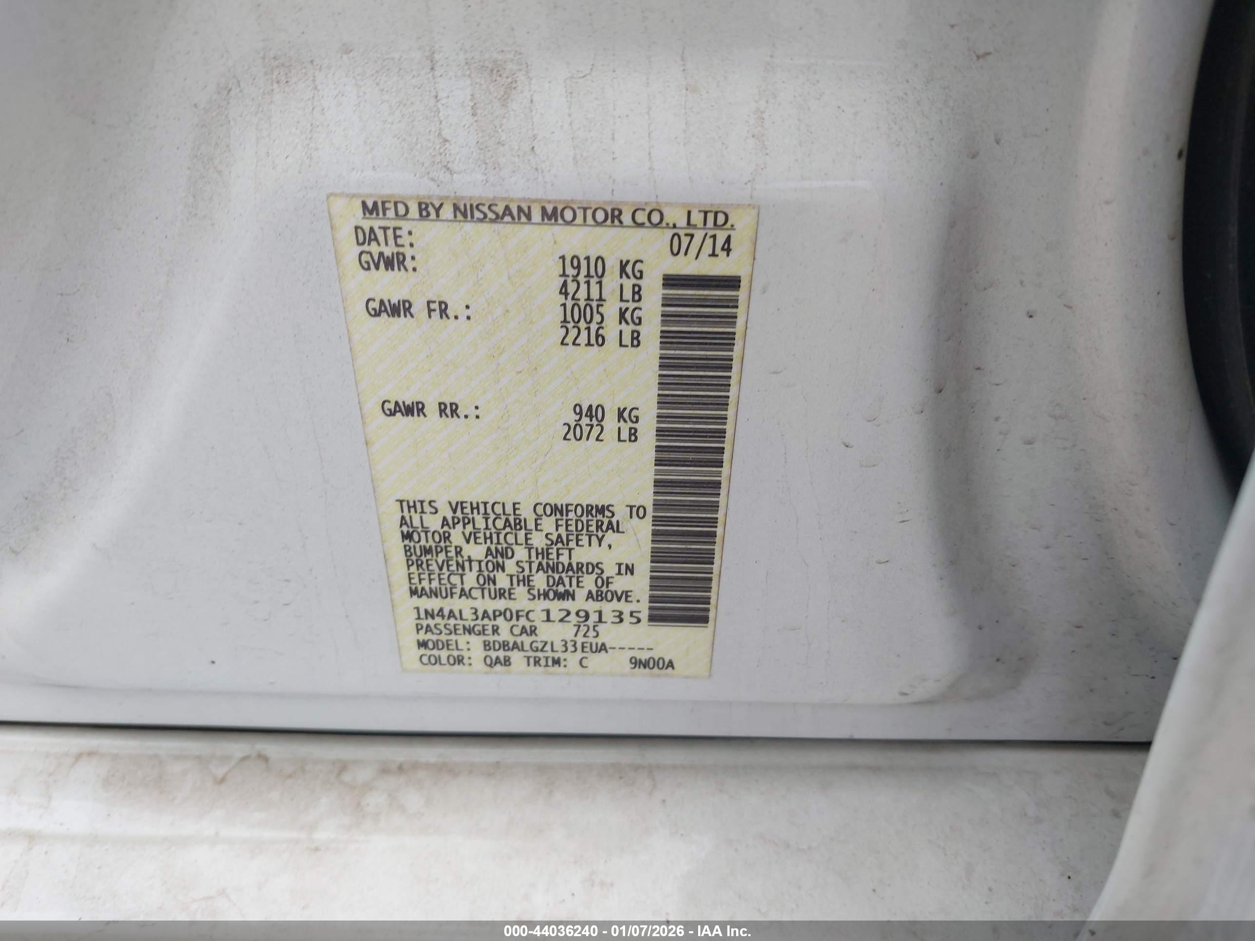 NISSAN ALTIMA image 9