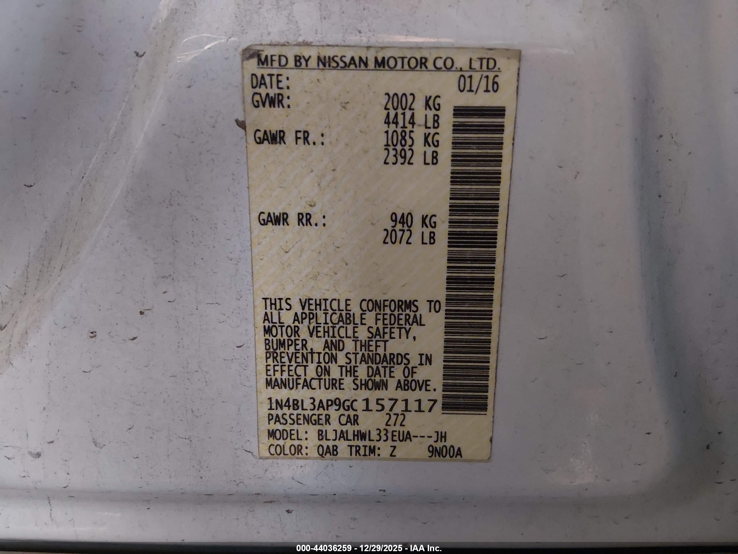 NISSAN ALTIMA image 9