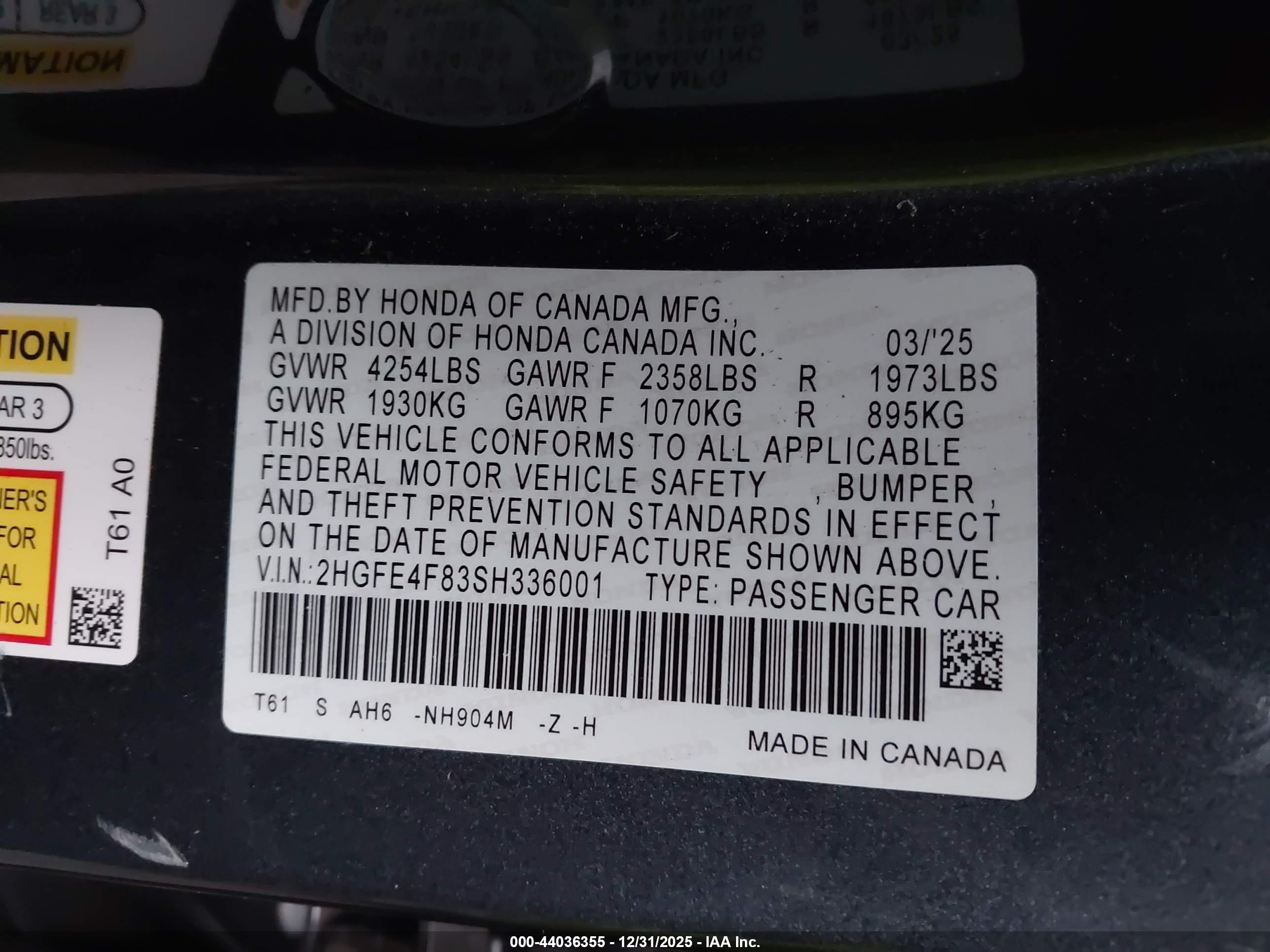 HONDA CIVIC image 9