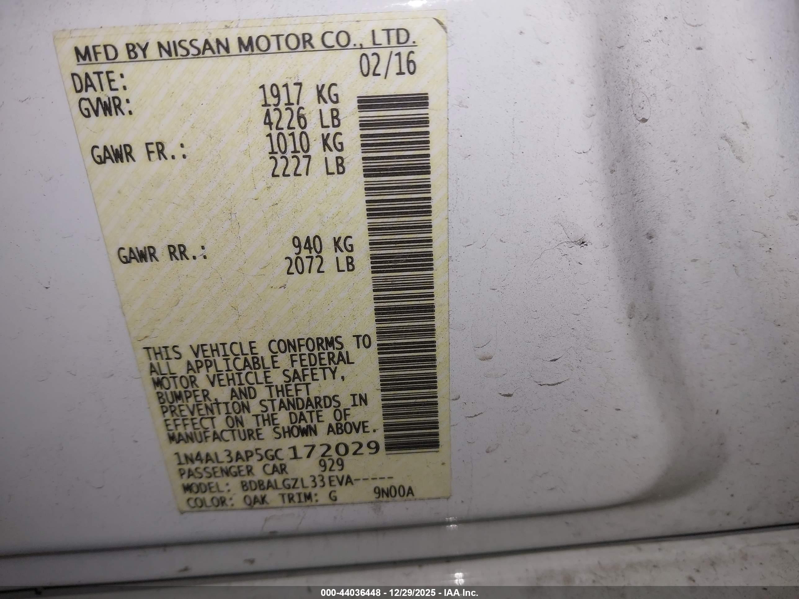 NISSAN ALTIMA image 9