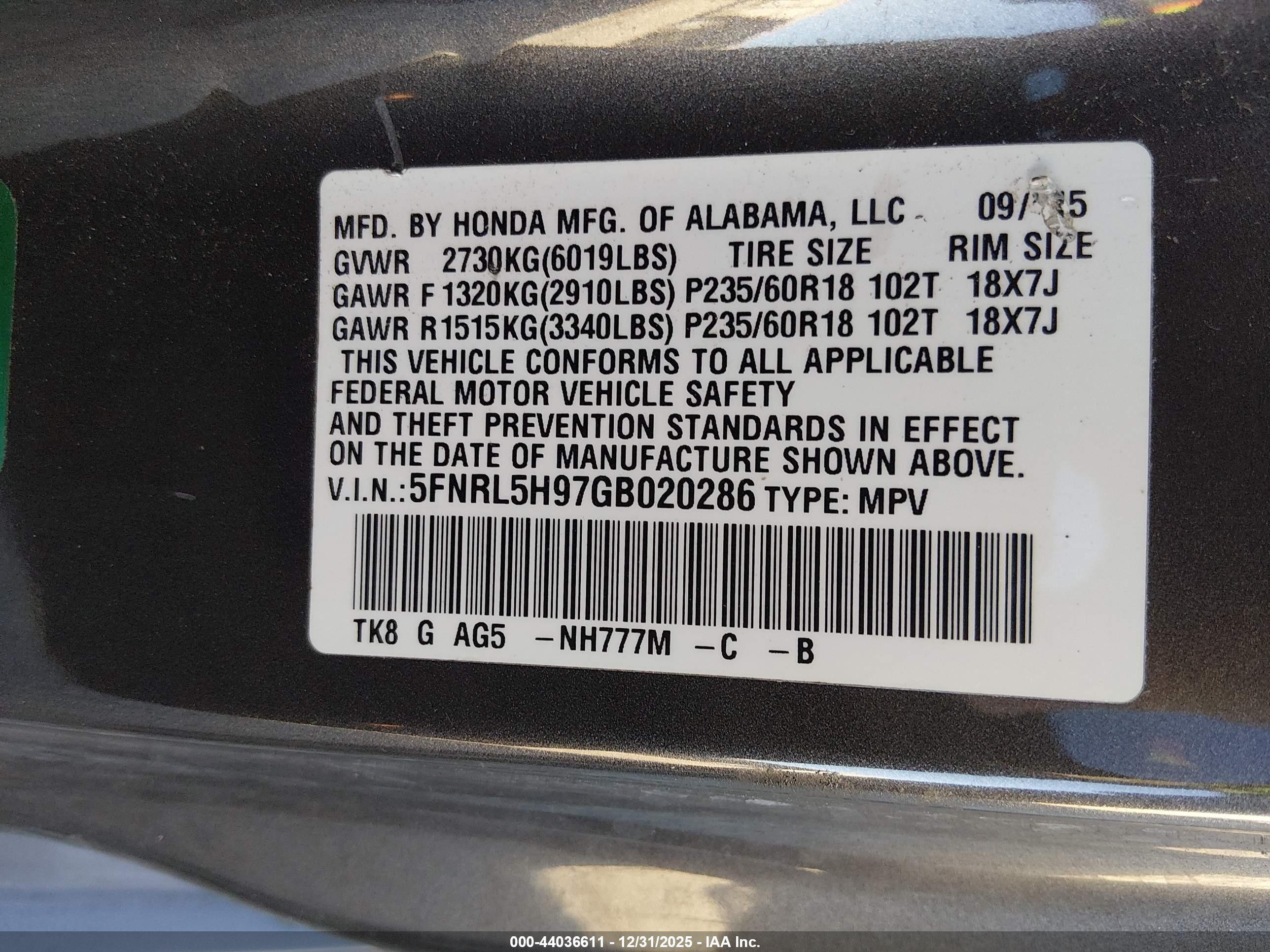 HONDA ODYSSEY image 9