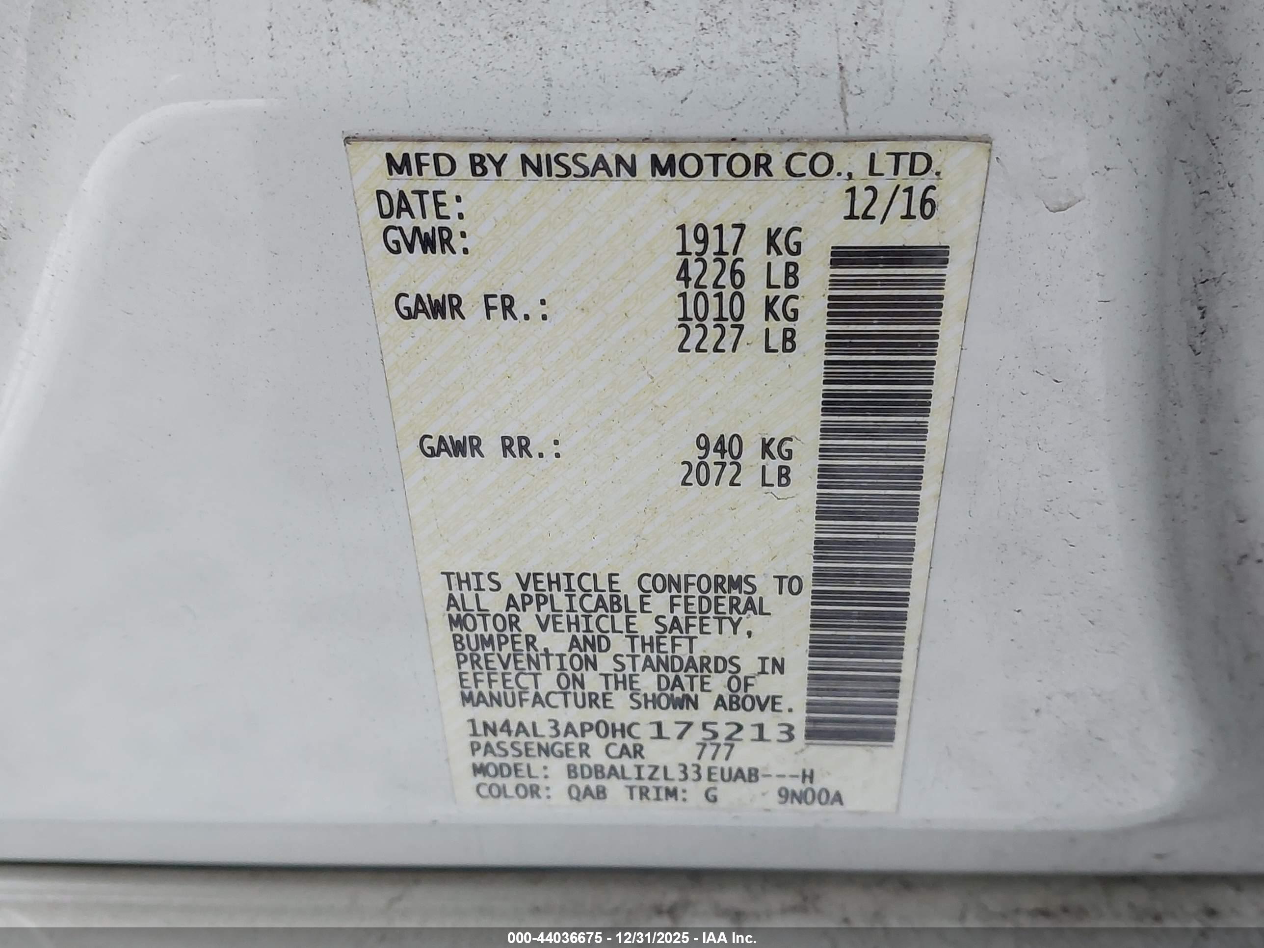 NISSAN ALTIMA image 9