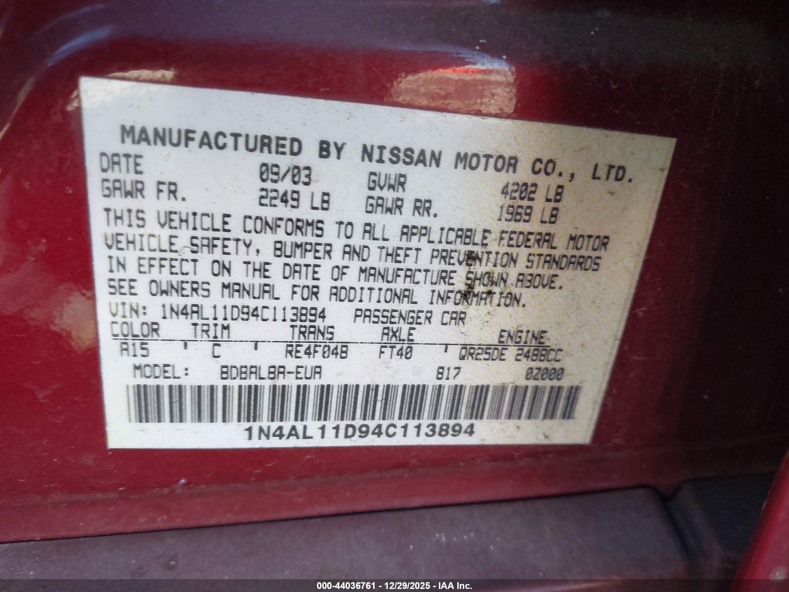 NISSAN ALTIMA image 9