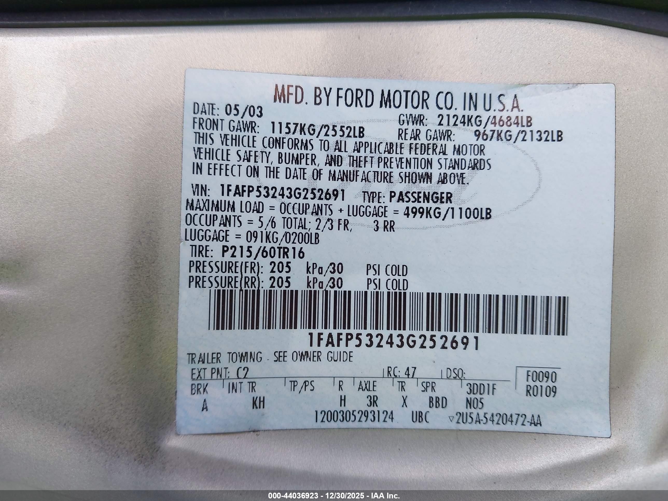 FORD TAURUS image 9