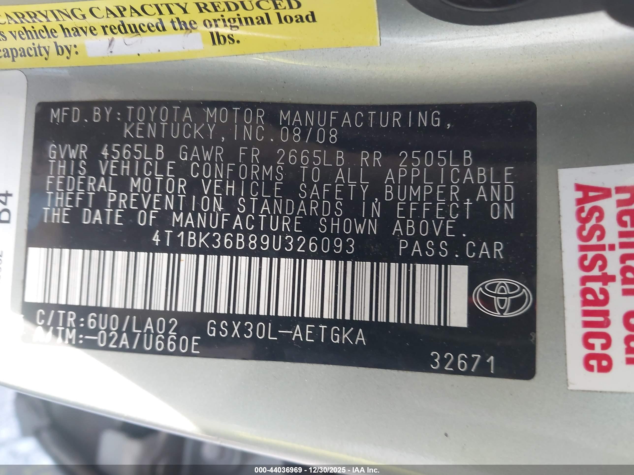 TOYOTA AVALON image 9