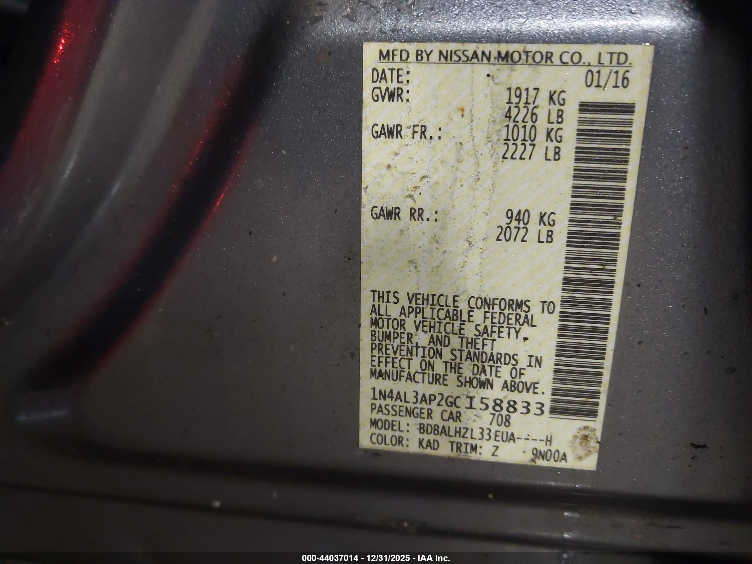 NISSAN ALTIMA image 9