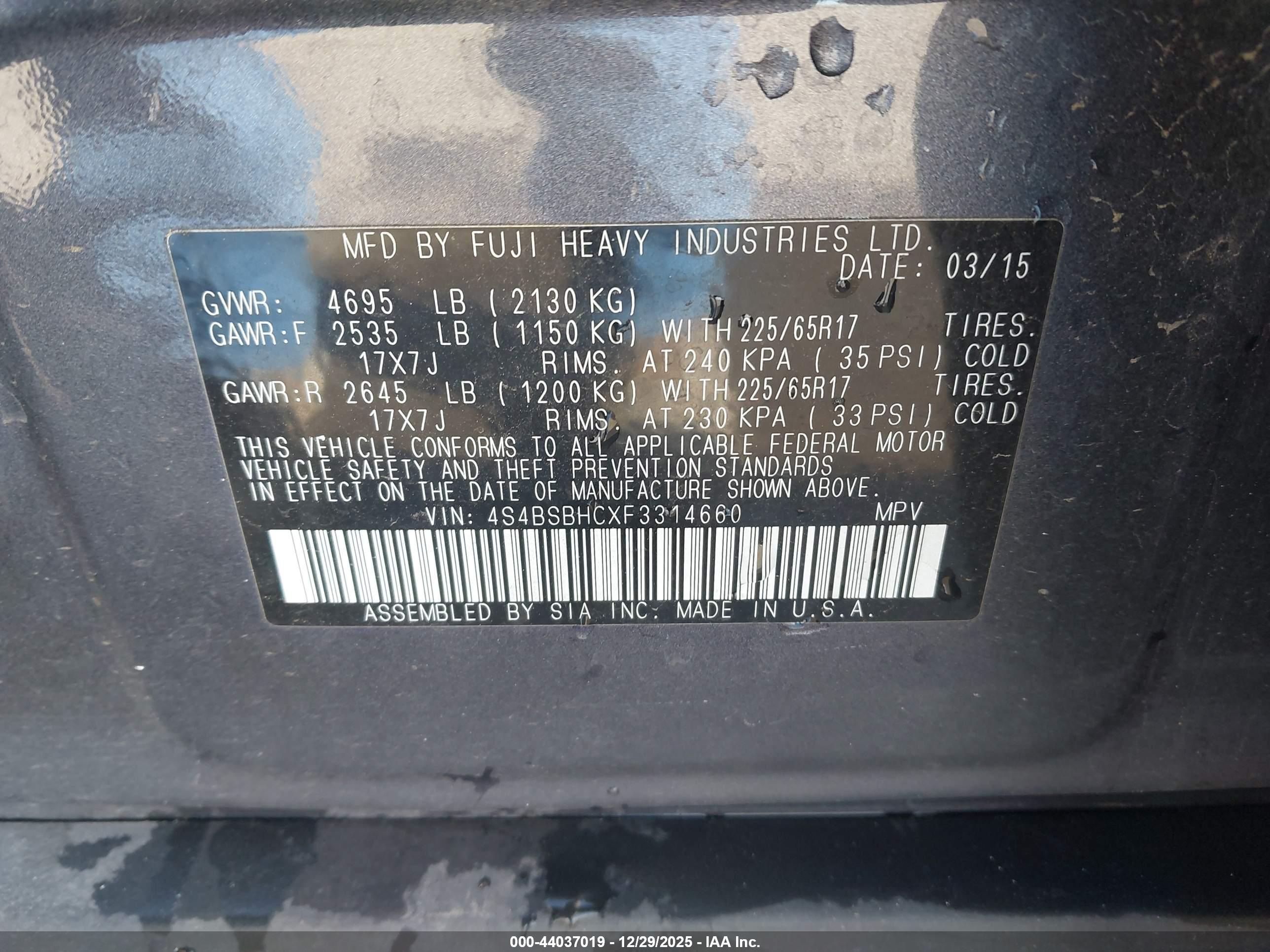 SUBARU OUTBACK image 9