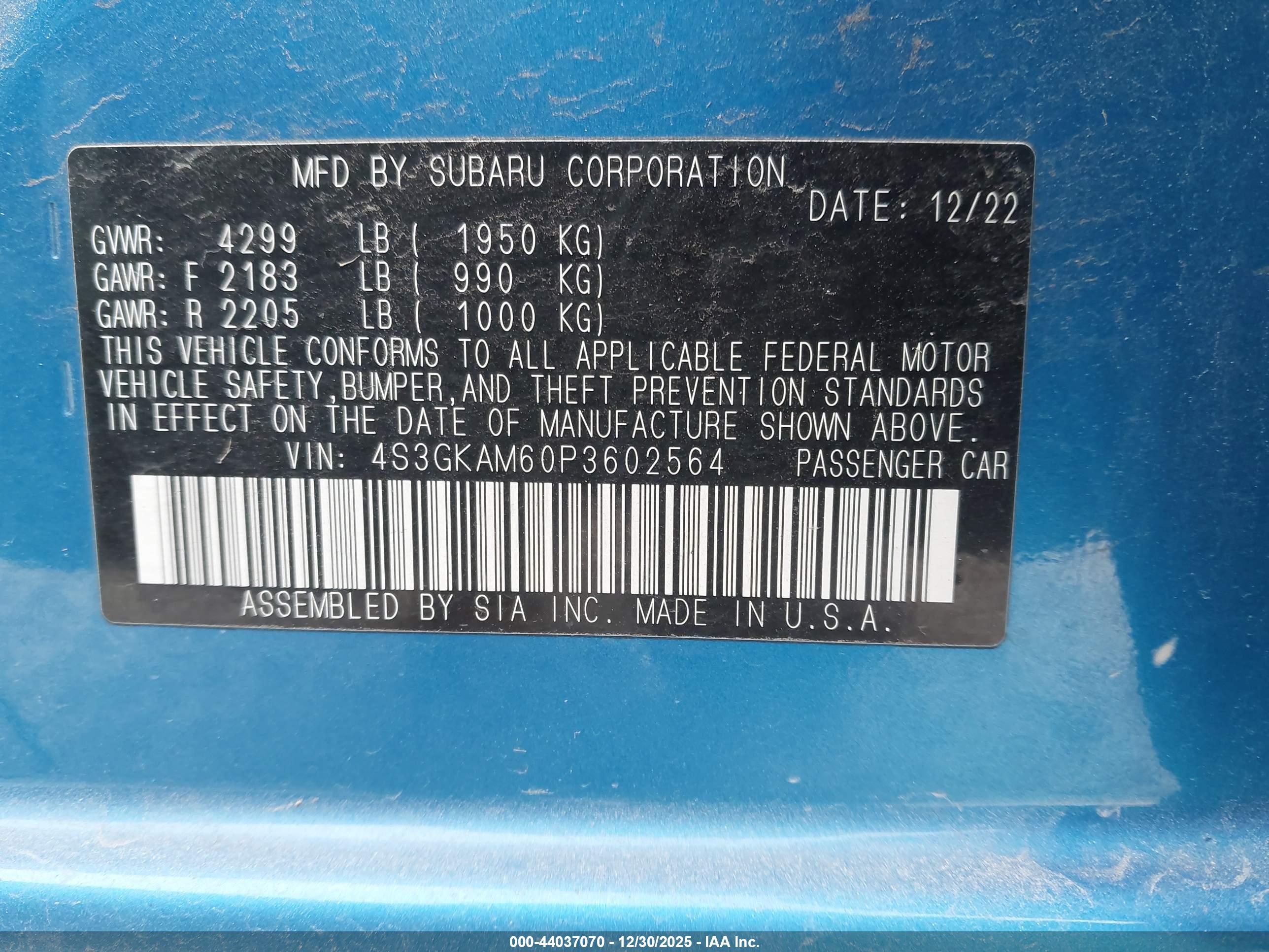 SUBARU IMPREZA image 9