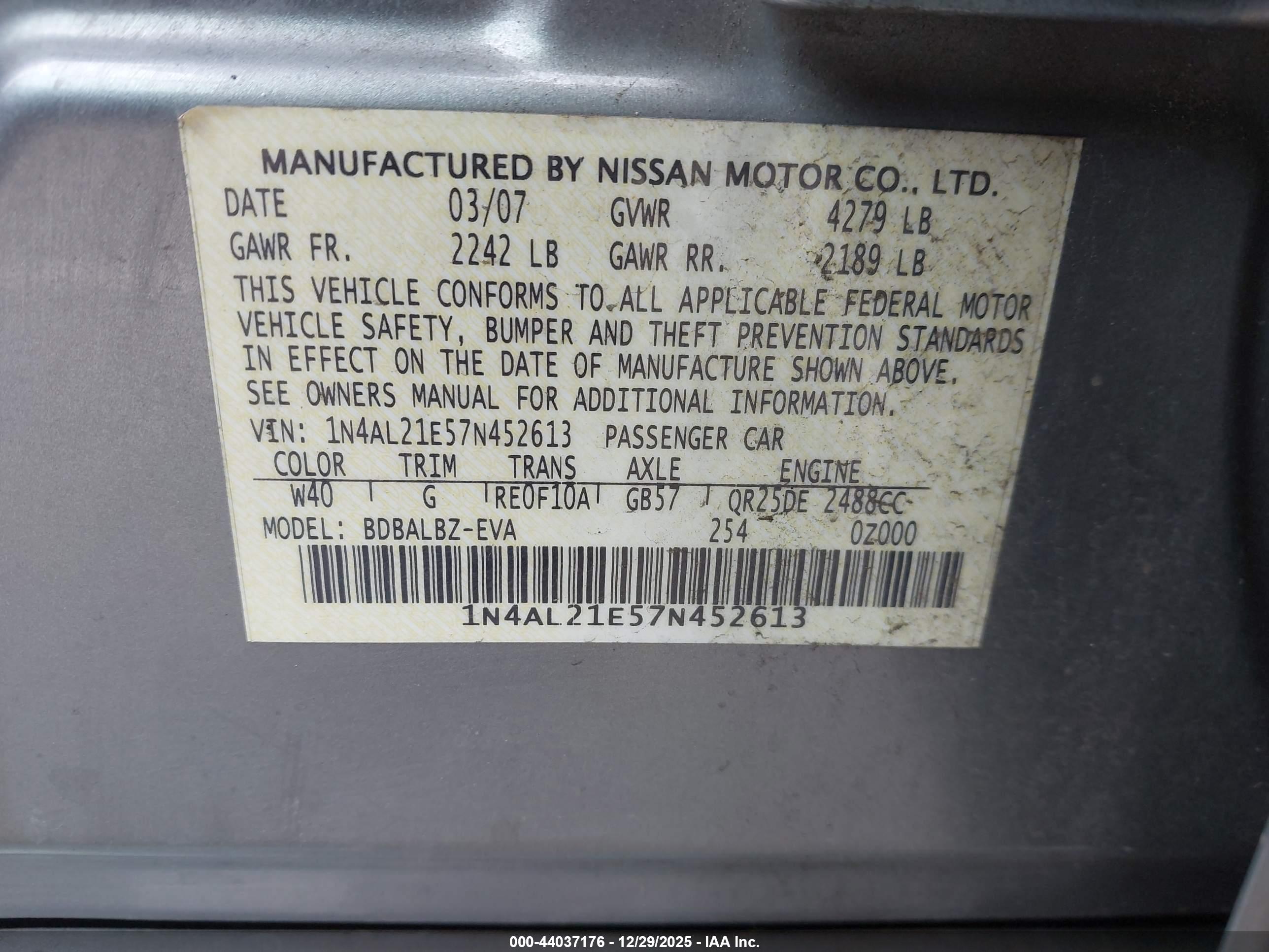 NISSAN ALTIMA image 9