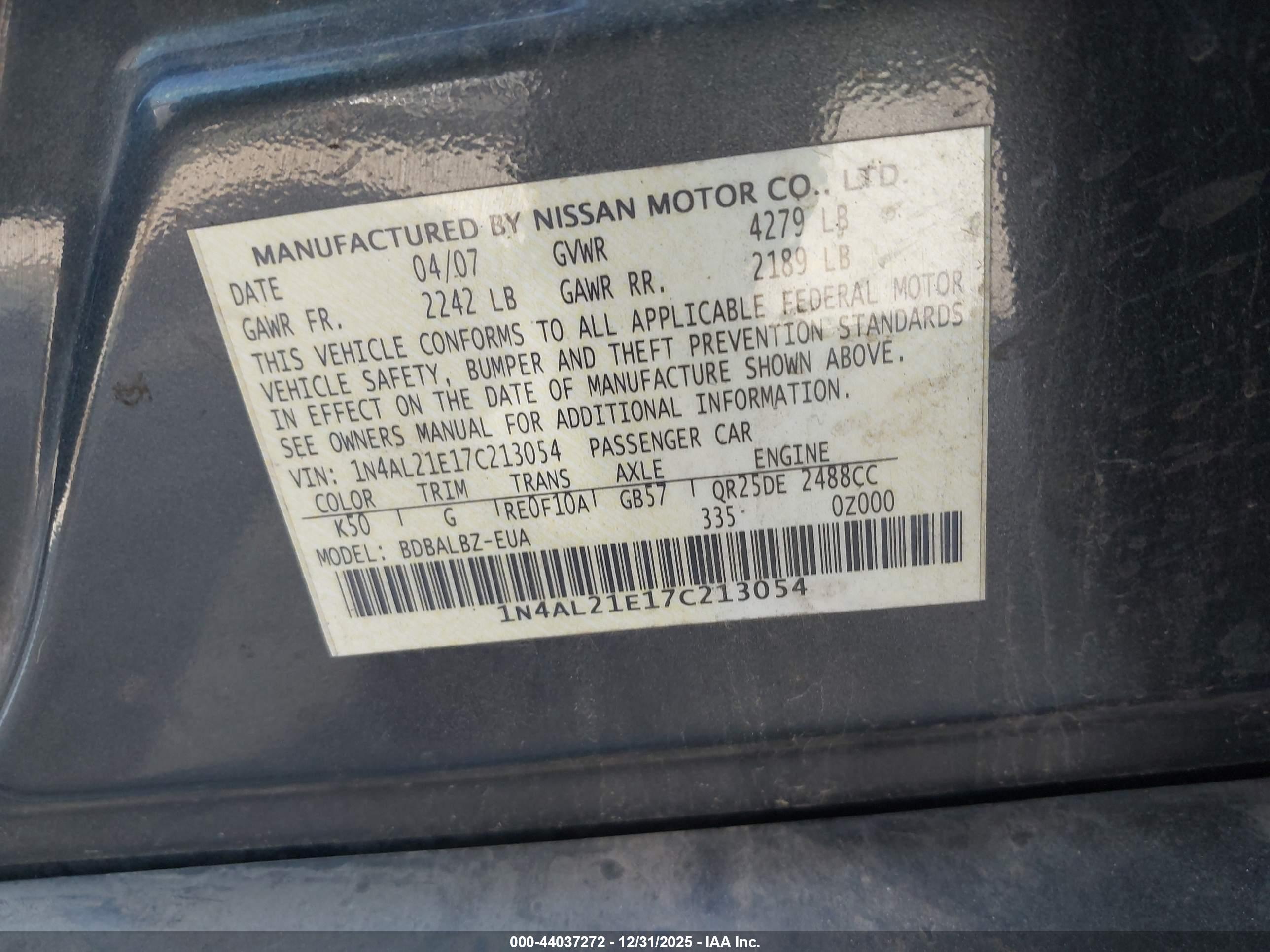 NISSAN ALTIMA image 9