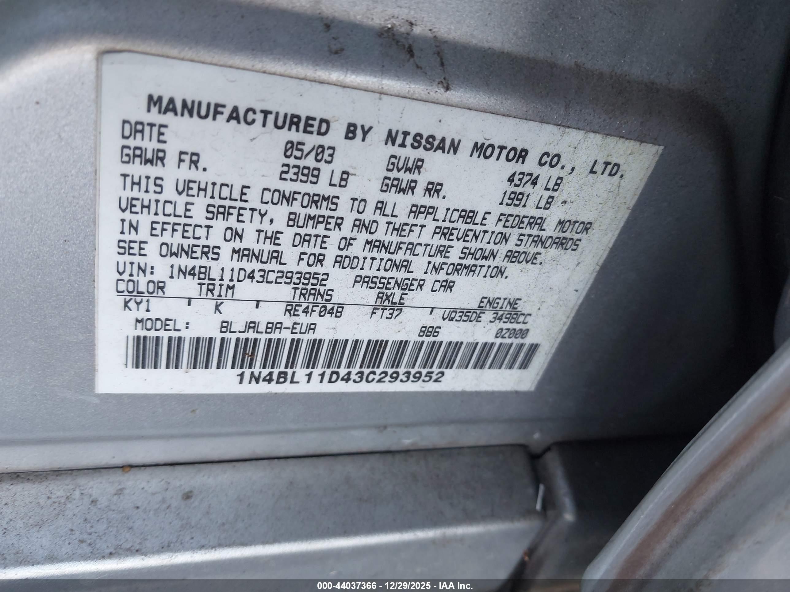 NISSAN ALTIMA image 9