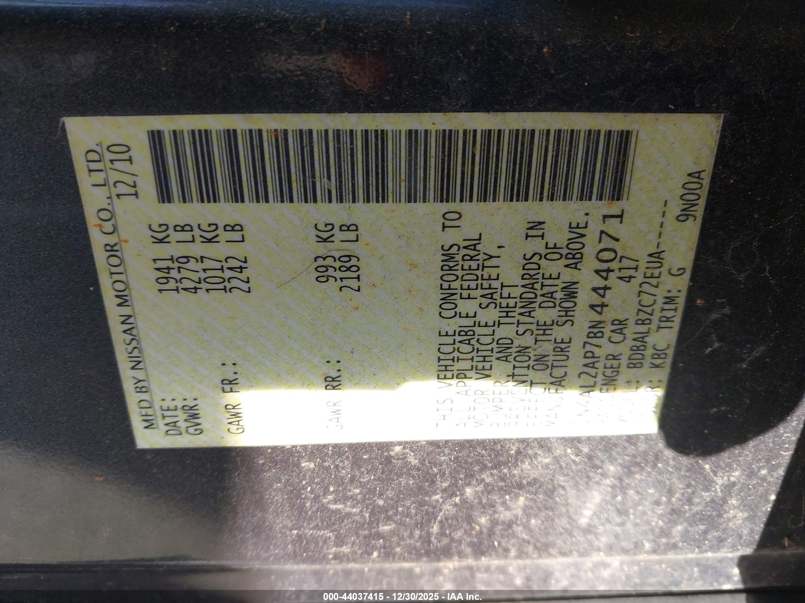 NISSAN ALTIMA image 9
