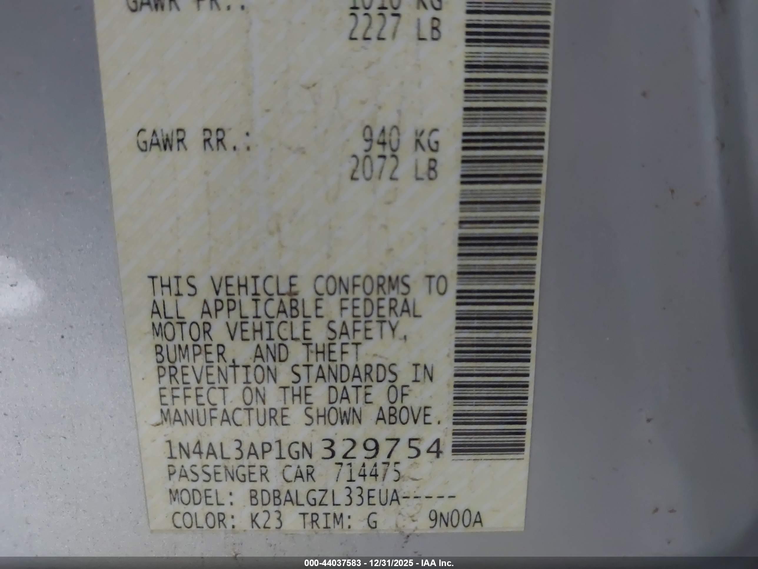 NISSAN ALTIMA image 9