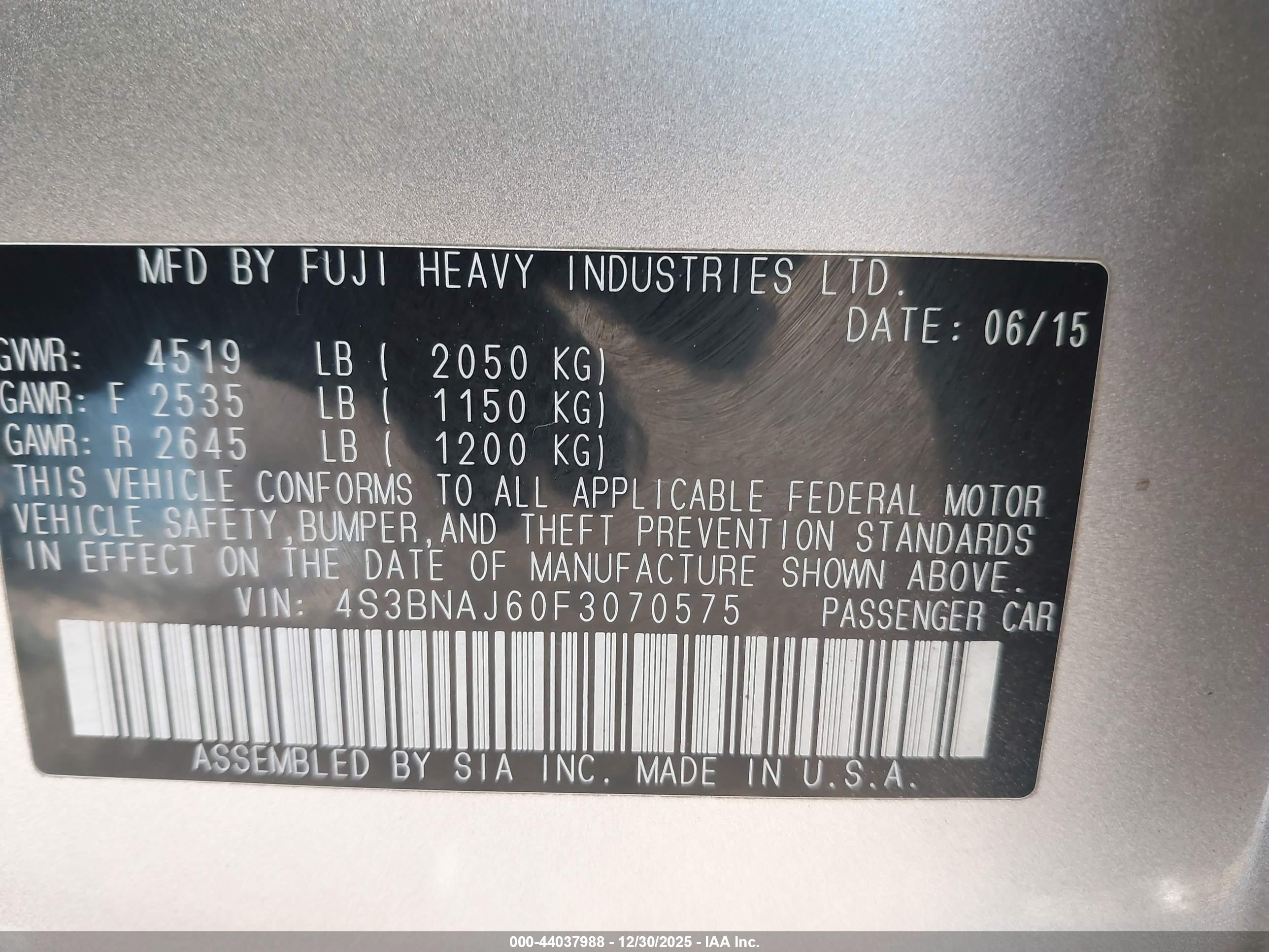 SUBARU LEGACY image 9