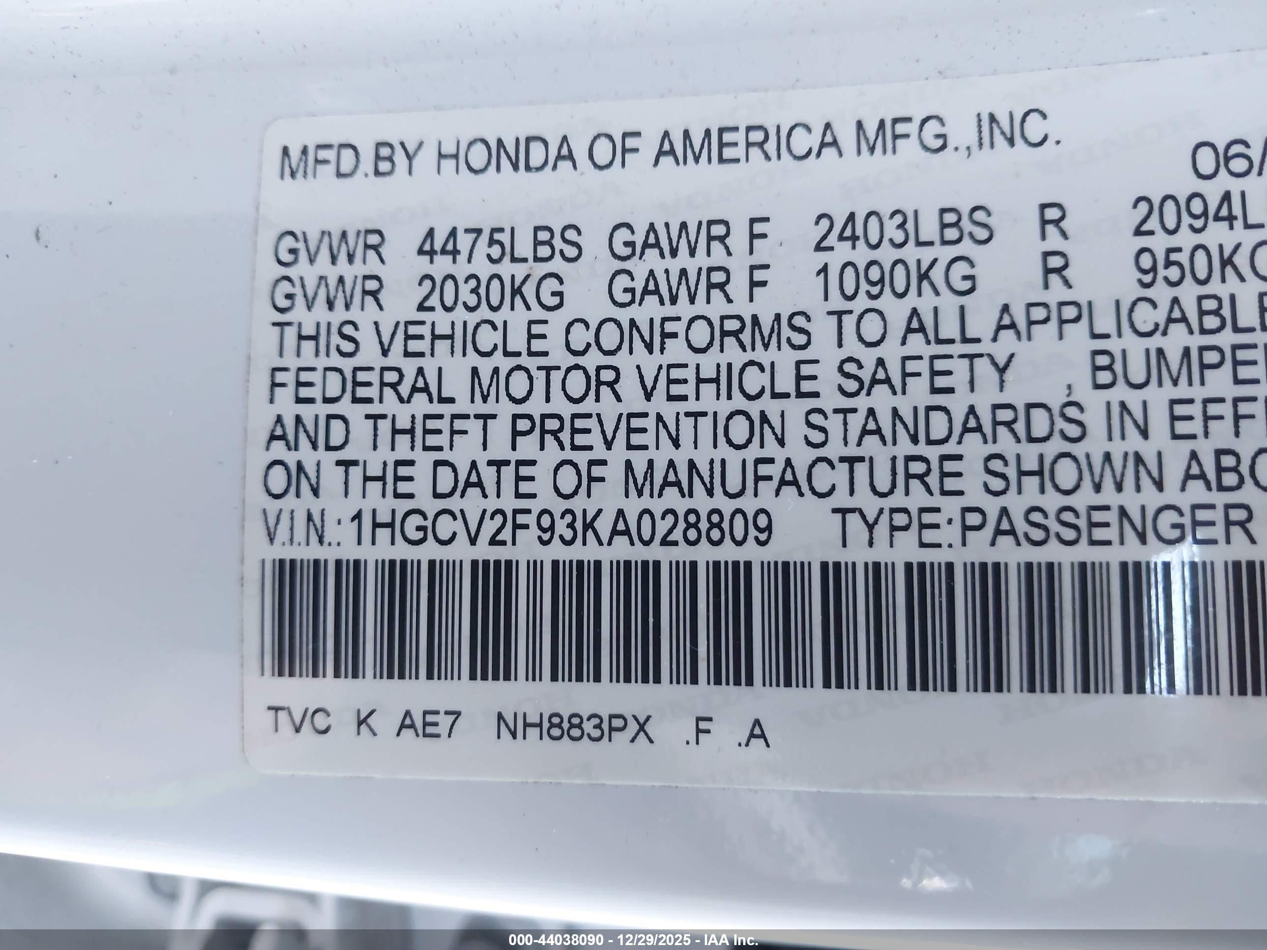 HONDA ACCORD image 9