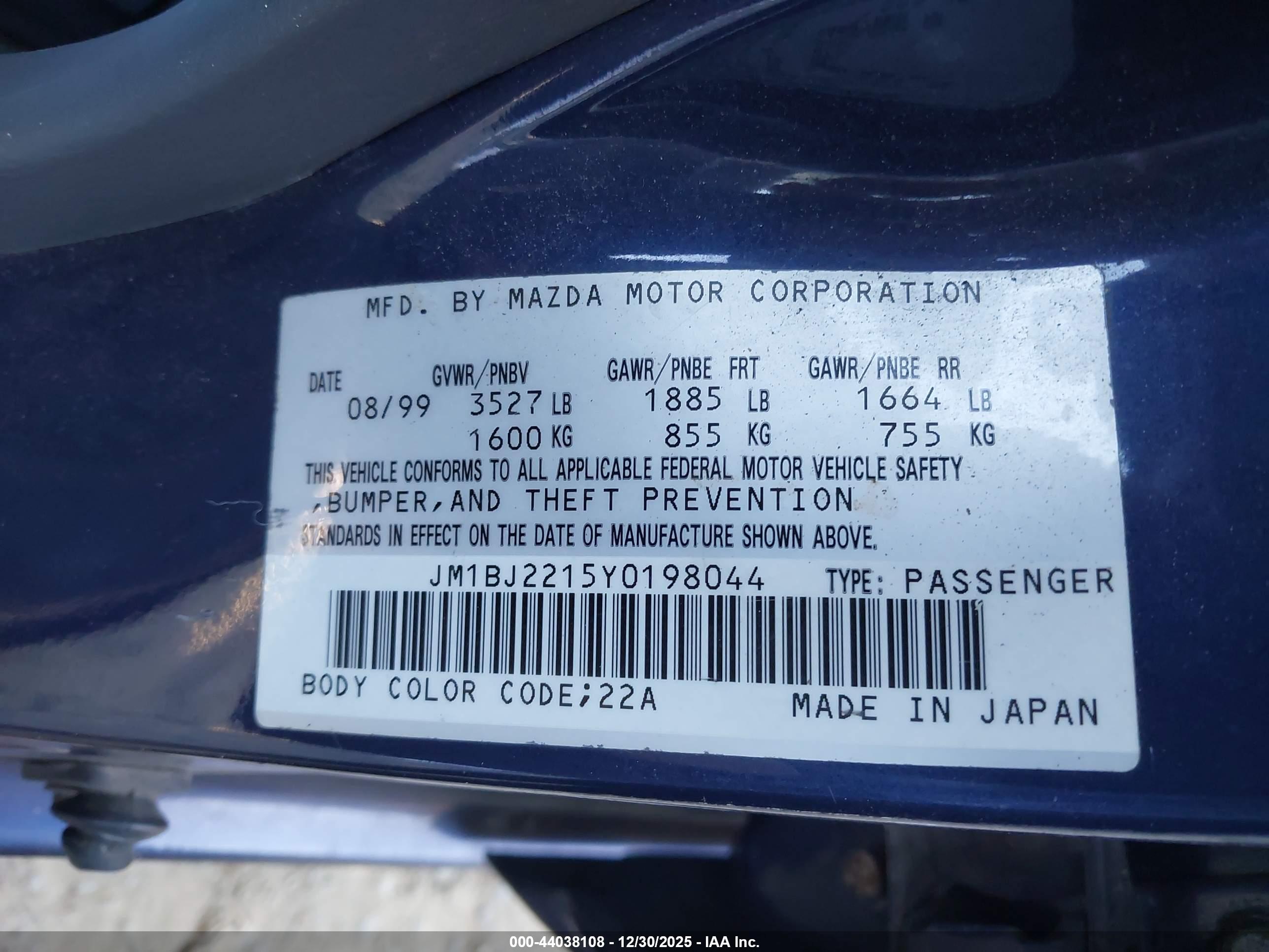 MAZDA PROTEGE image 9