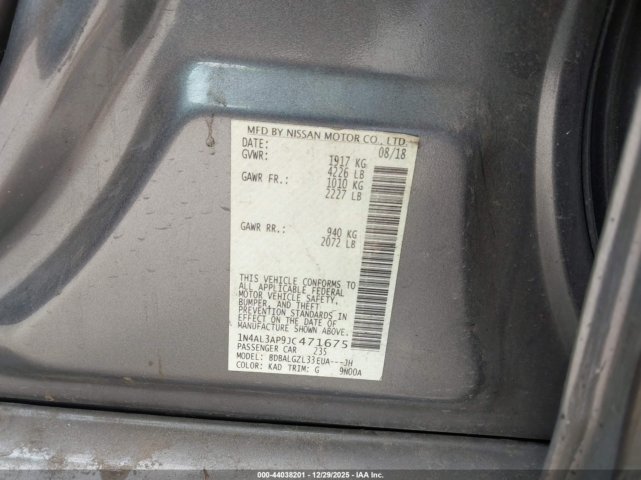 NISSAN ALTIMA image 9