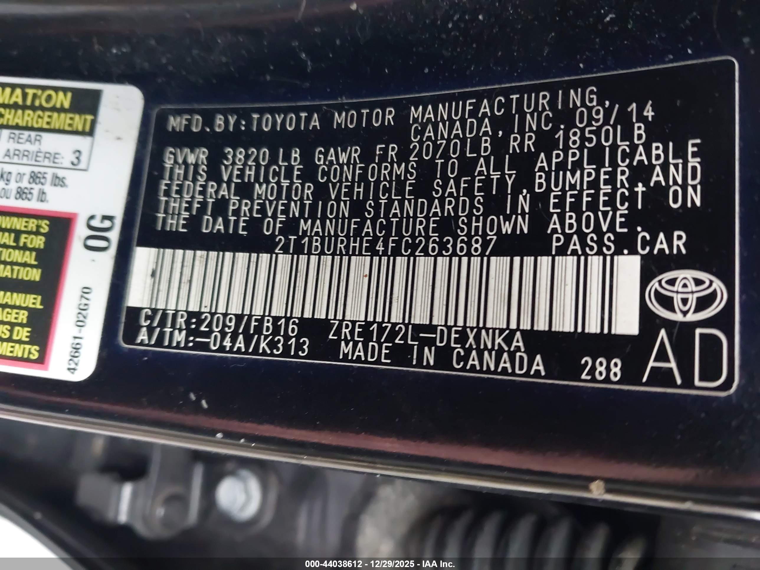 TOYOTA COROLLA image 9