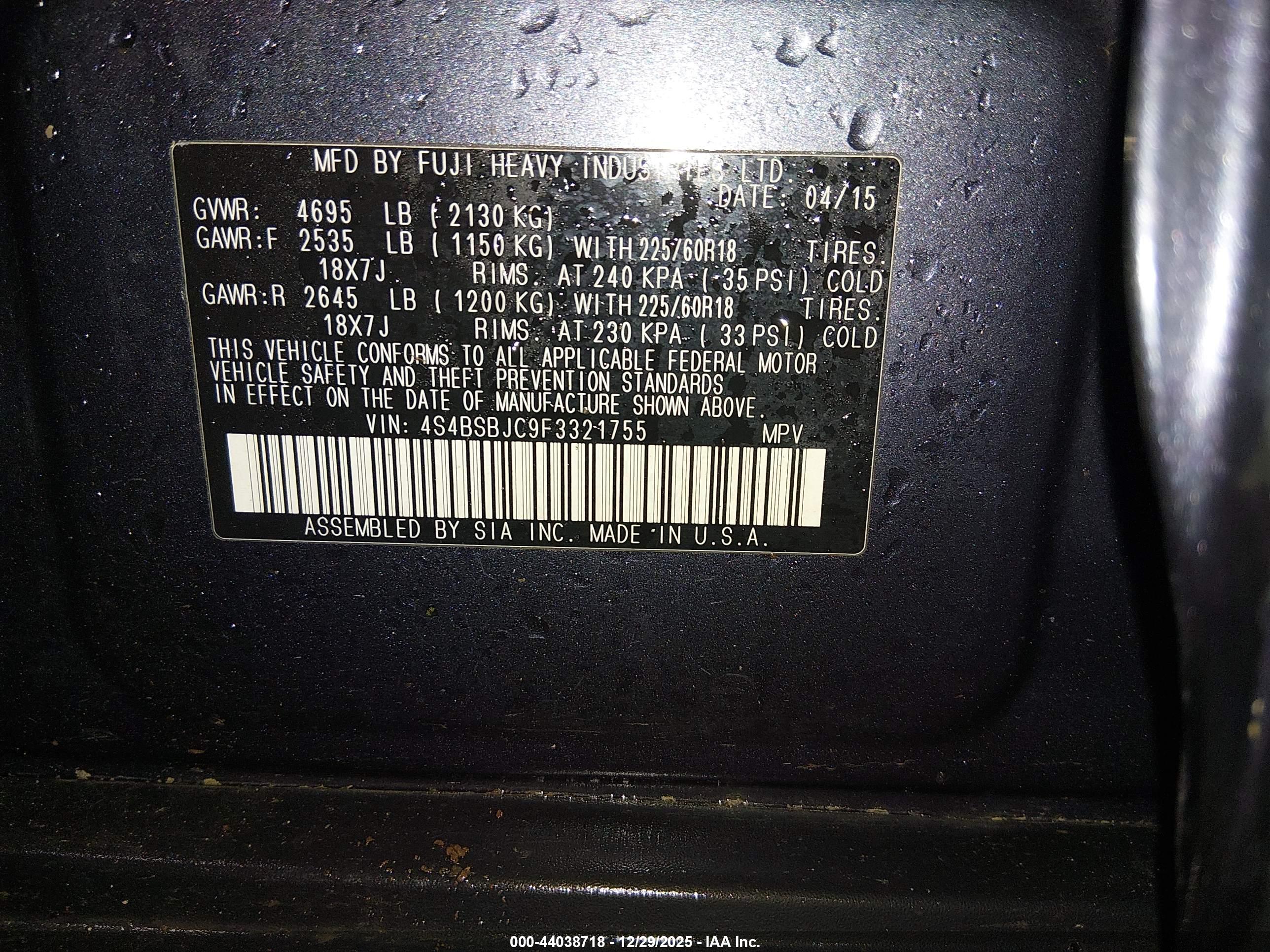 SUBARU OUTBACK image 9