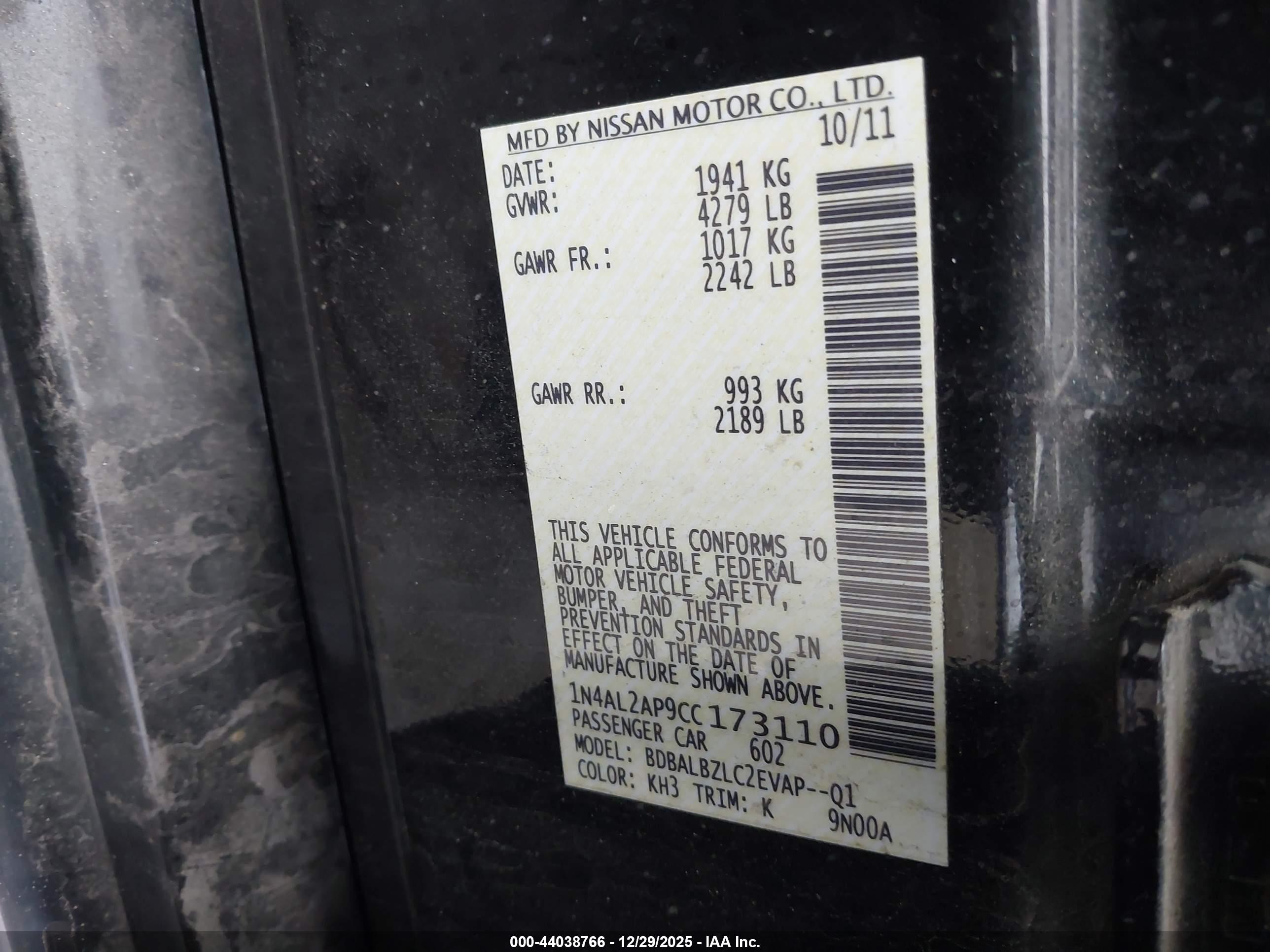 NISSAN ALTIMA image 9
