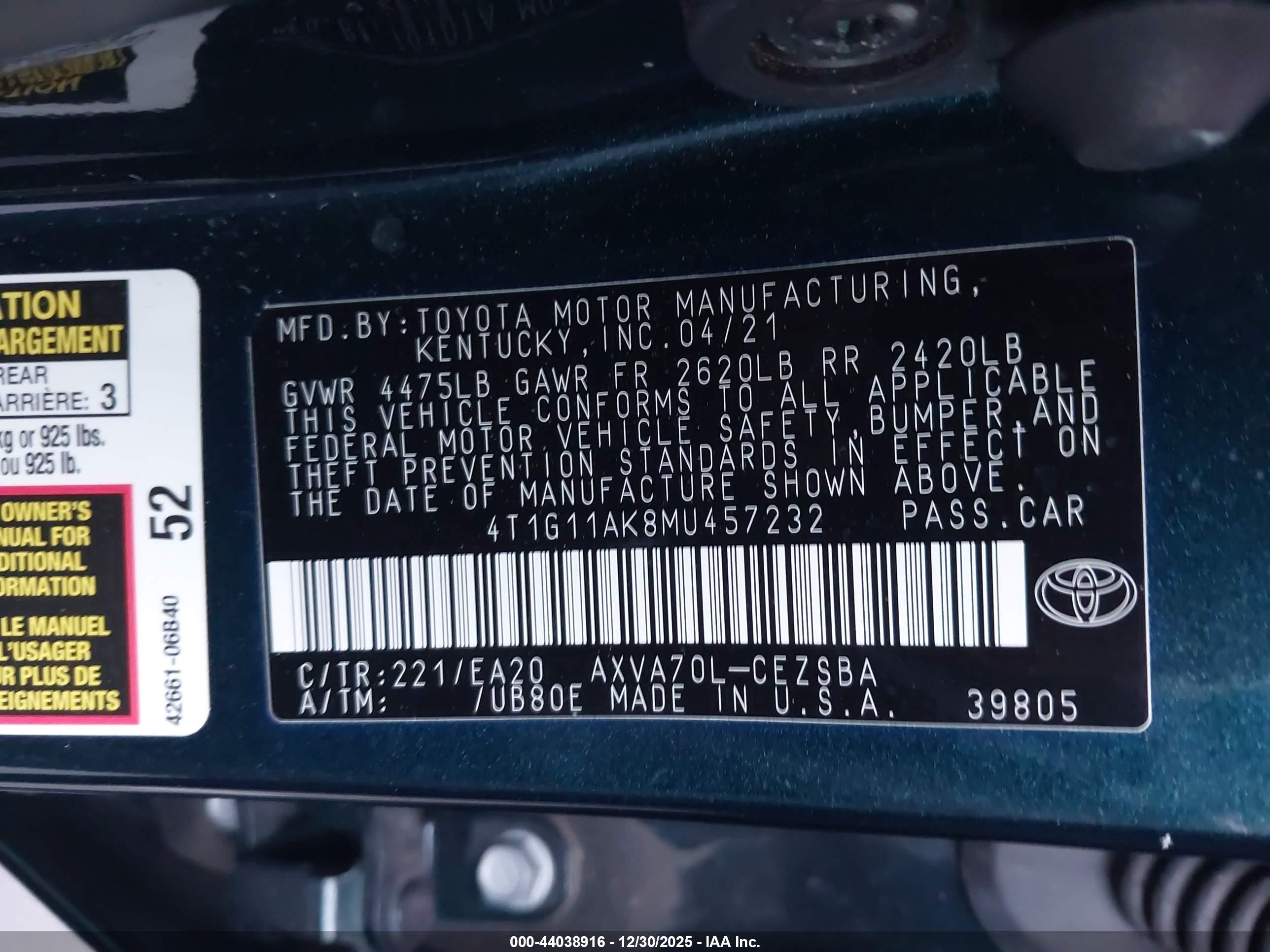 TOYOTA CAMRY image 9