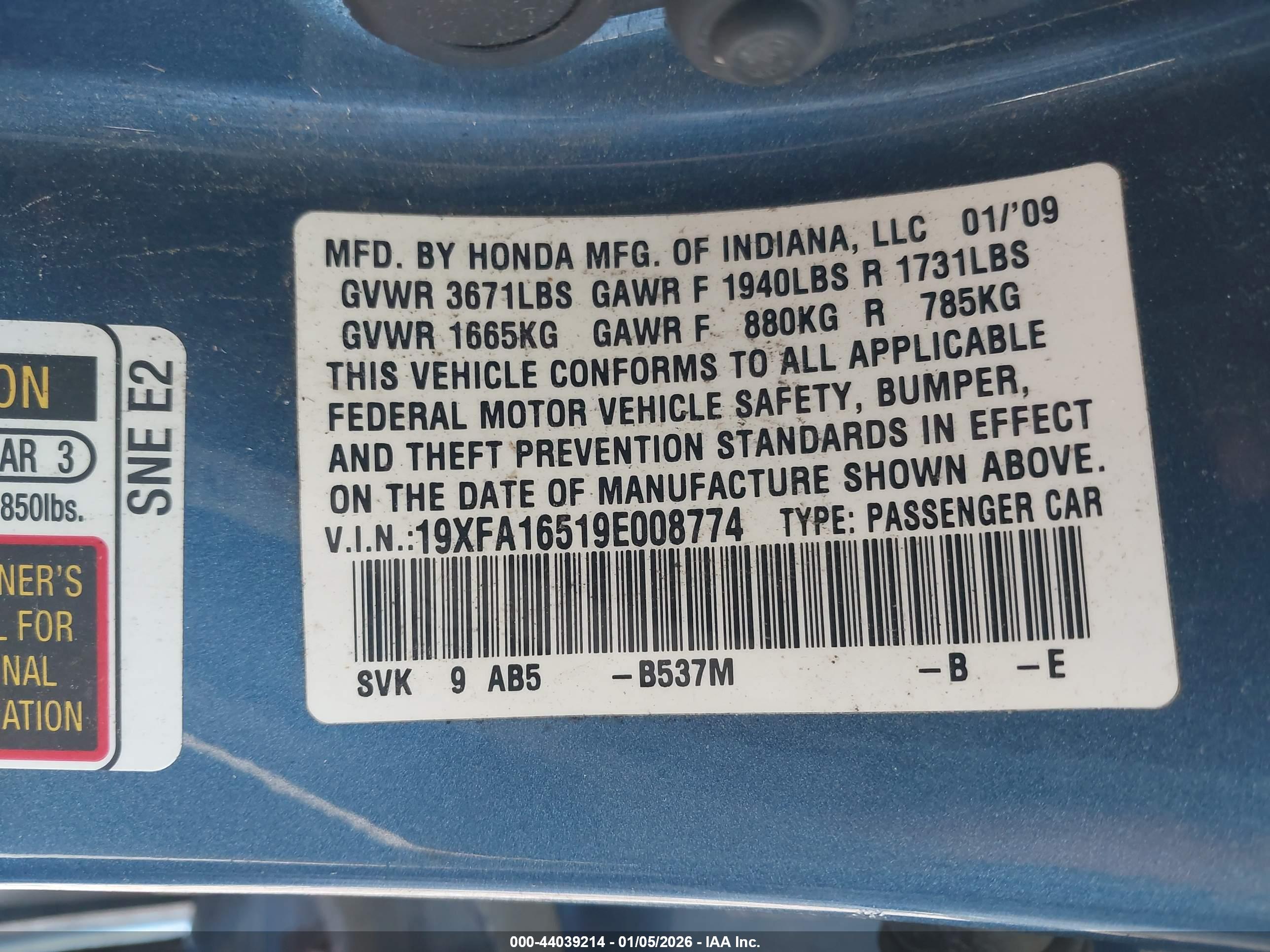 HONDA CIVIC image 9
