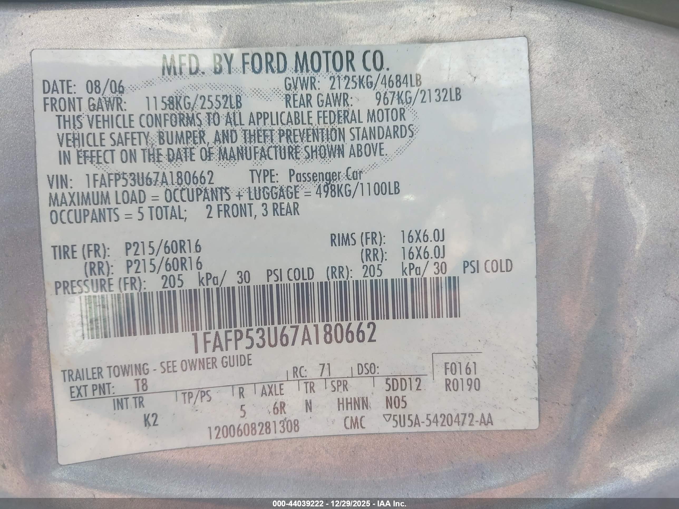 FORD TAURUS image 9