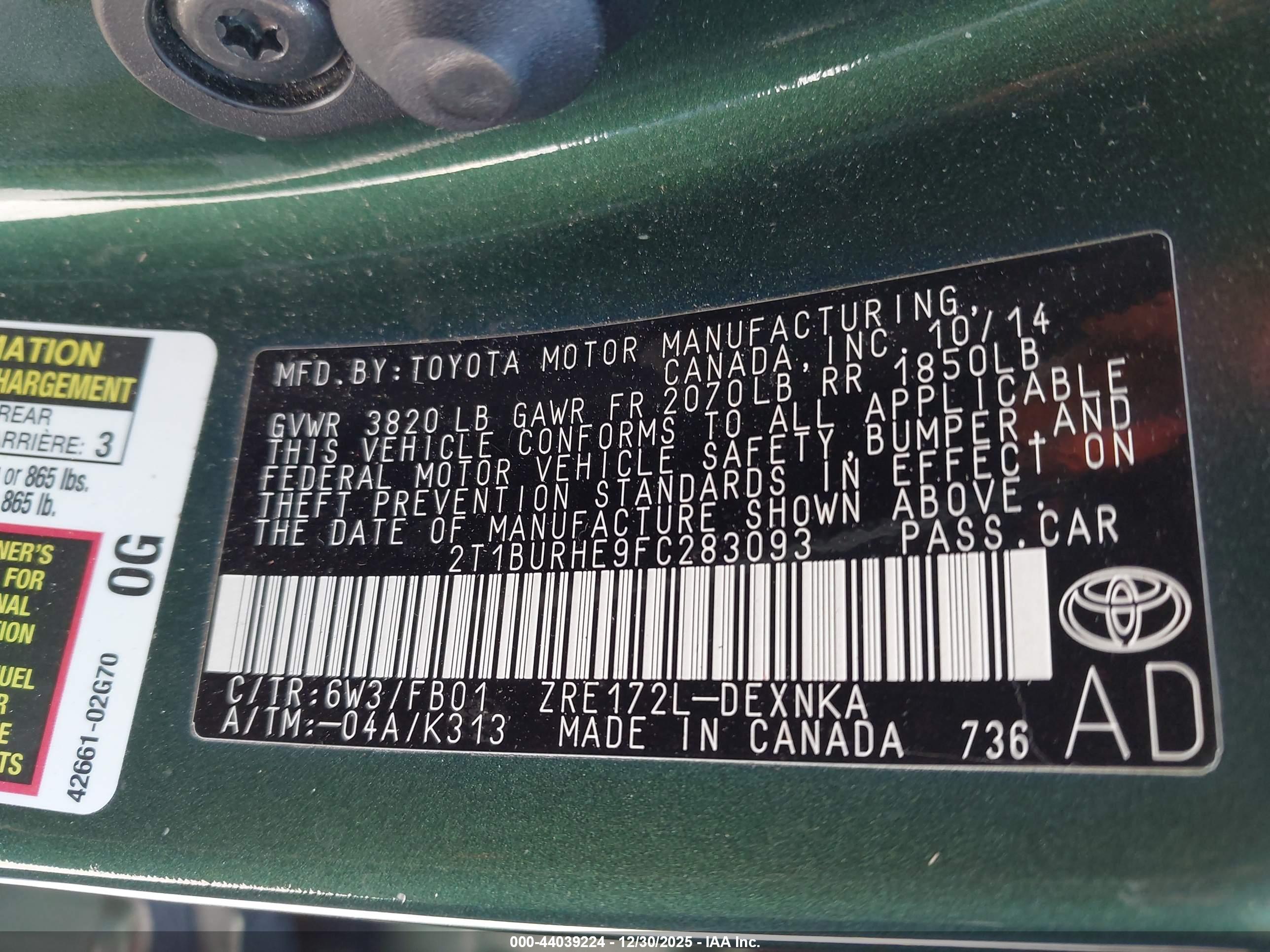 TOYOTA COROLLA image 9