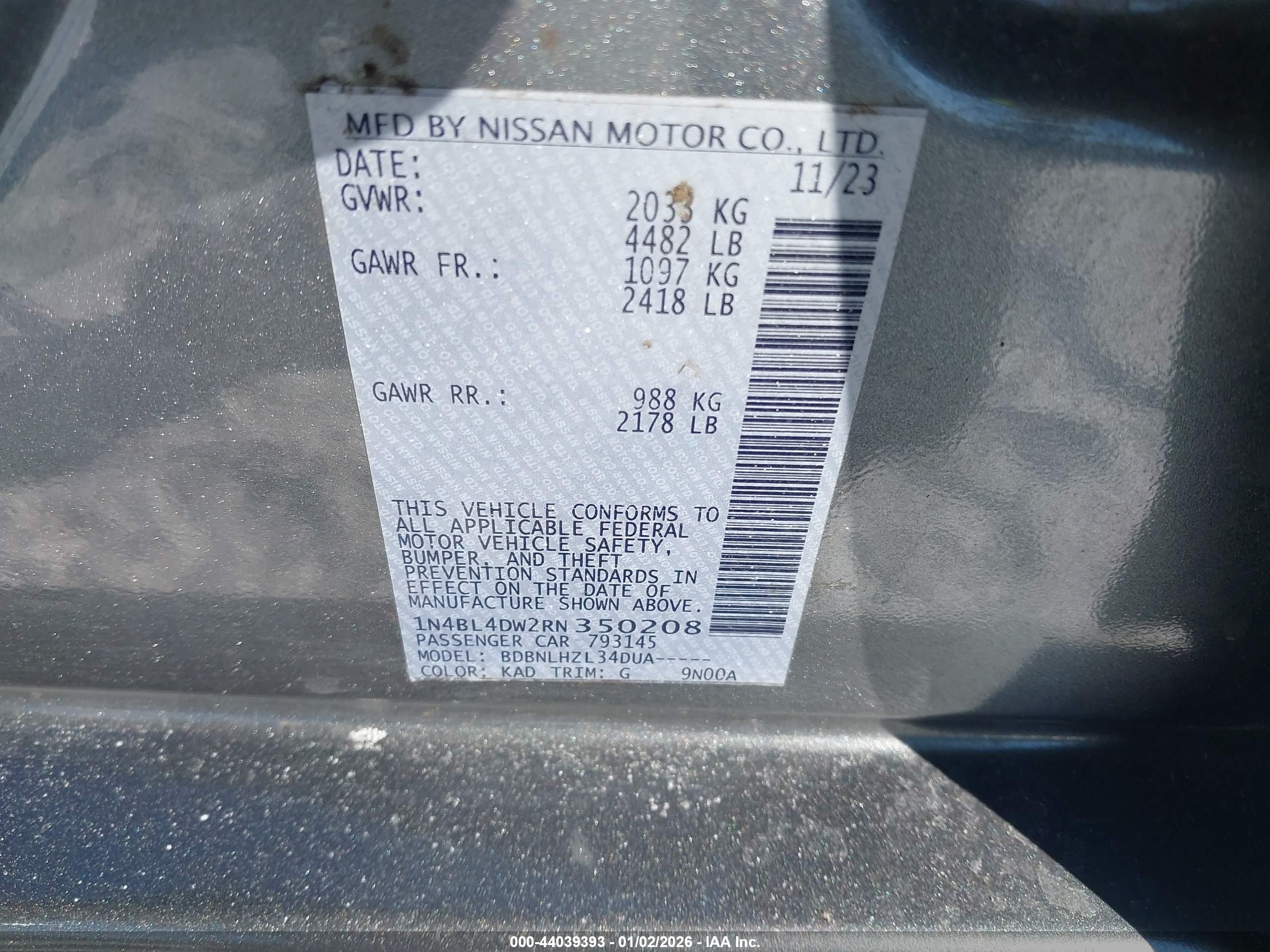 NISSAN ALTIMA image 9
