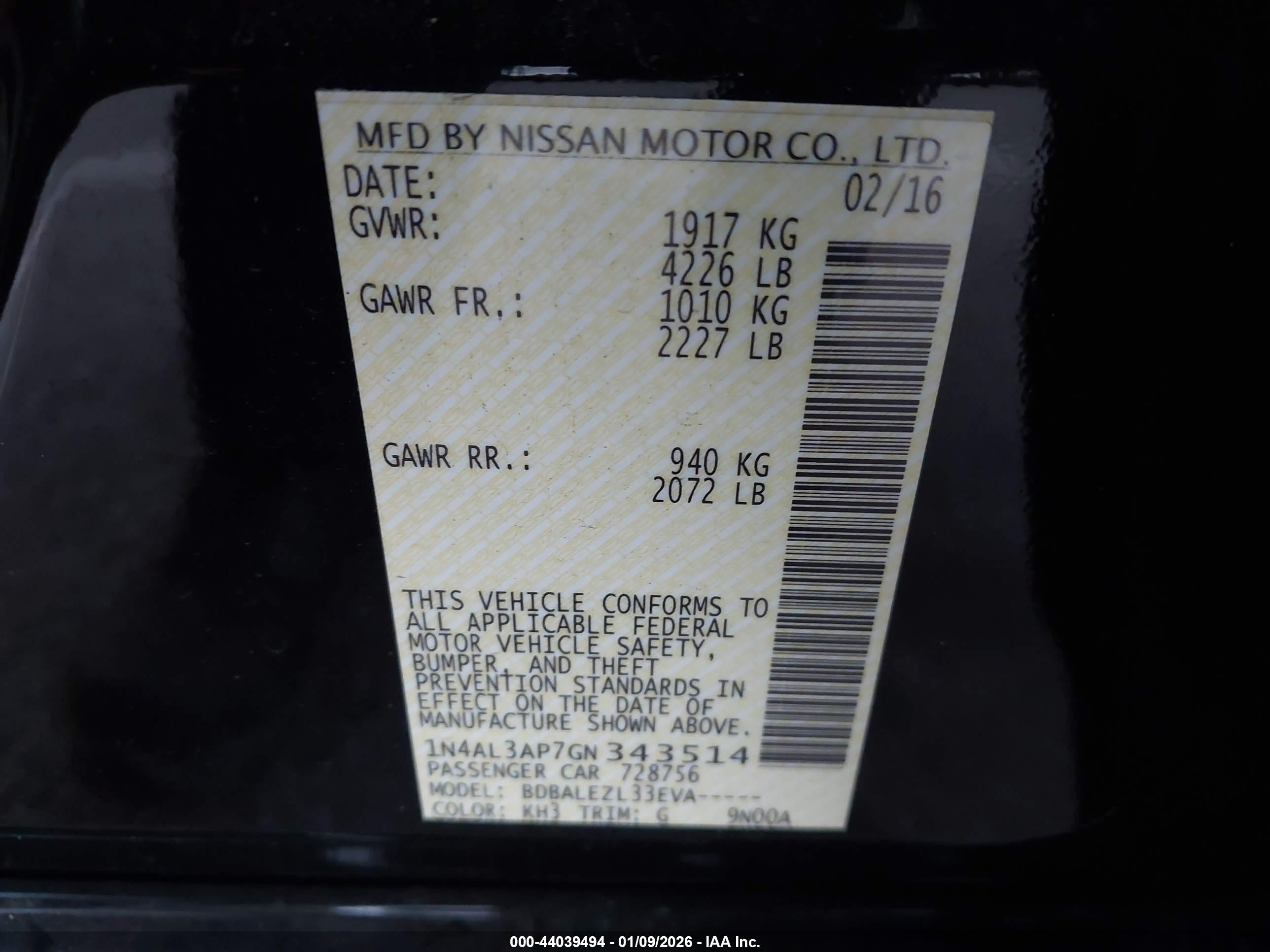 NISSAN ALTIMA image 9