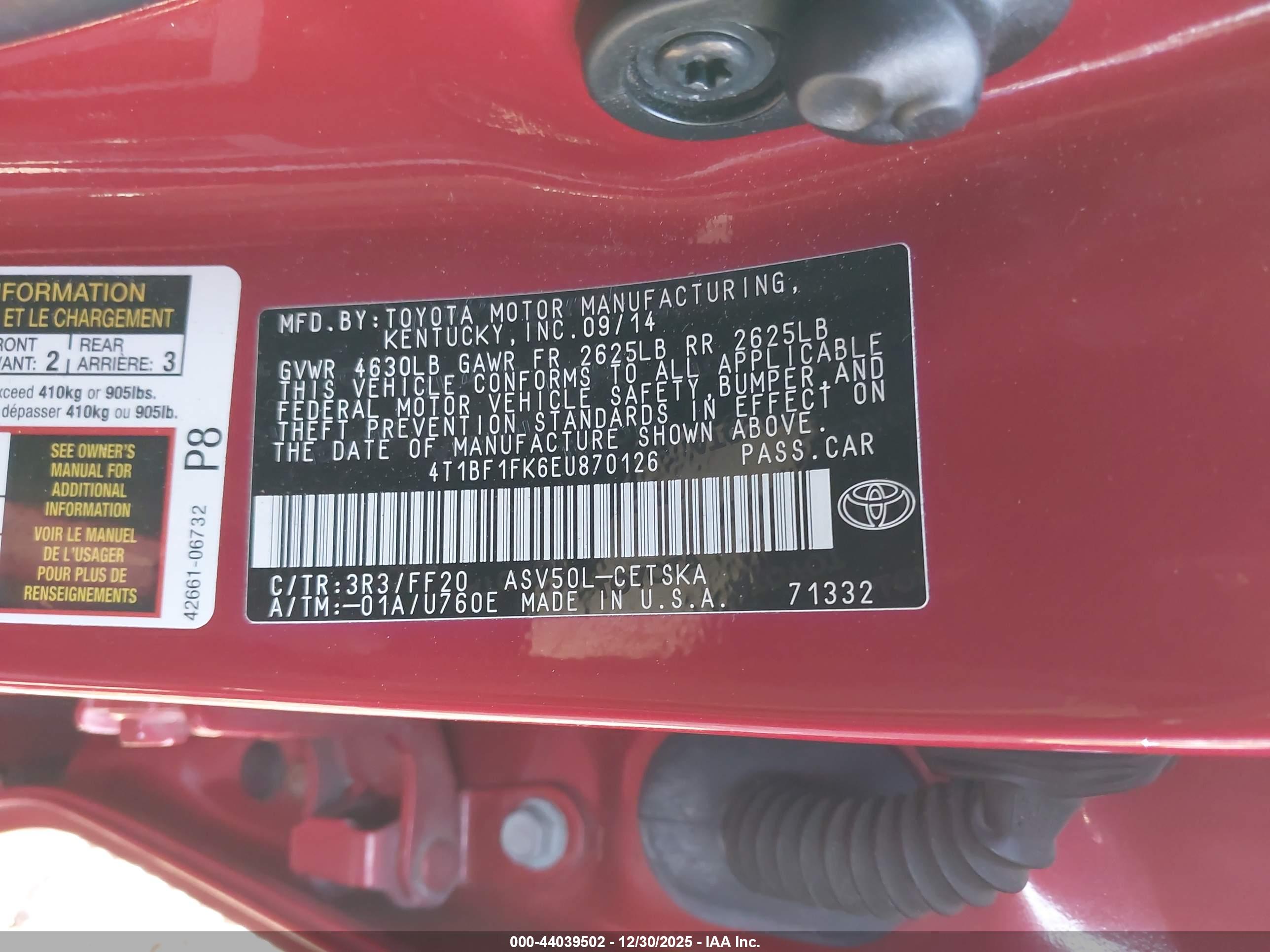 TOYOTA CAMRY image 9
