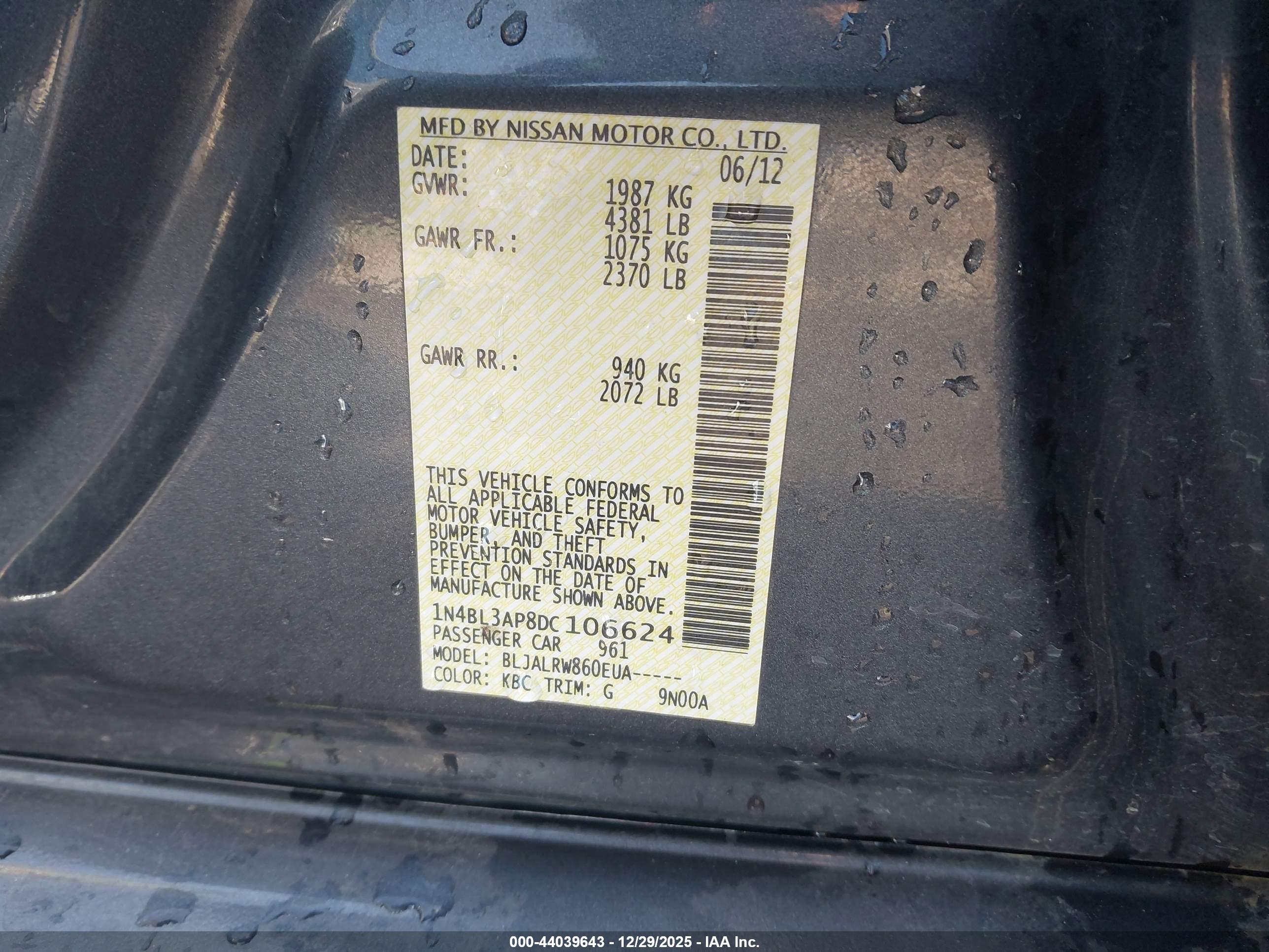 NISSAN ALTIMA image 9