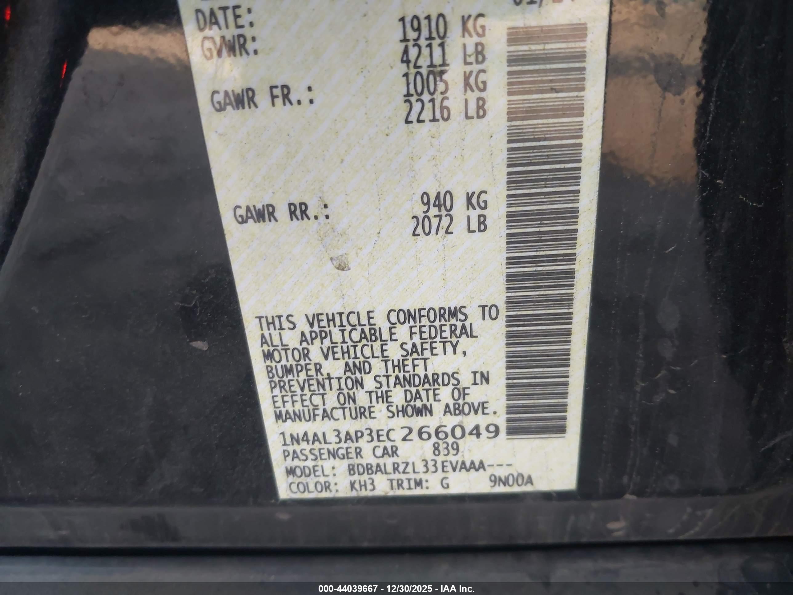 NISSAN ALTIMA image 9