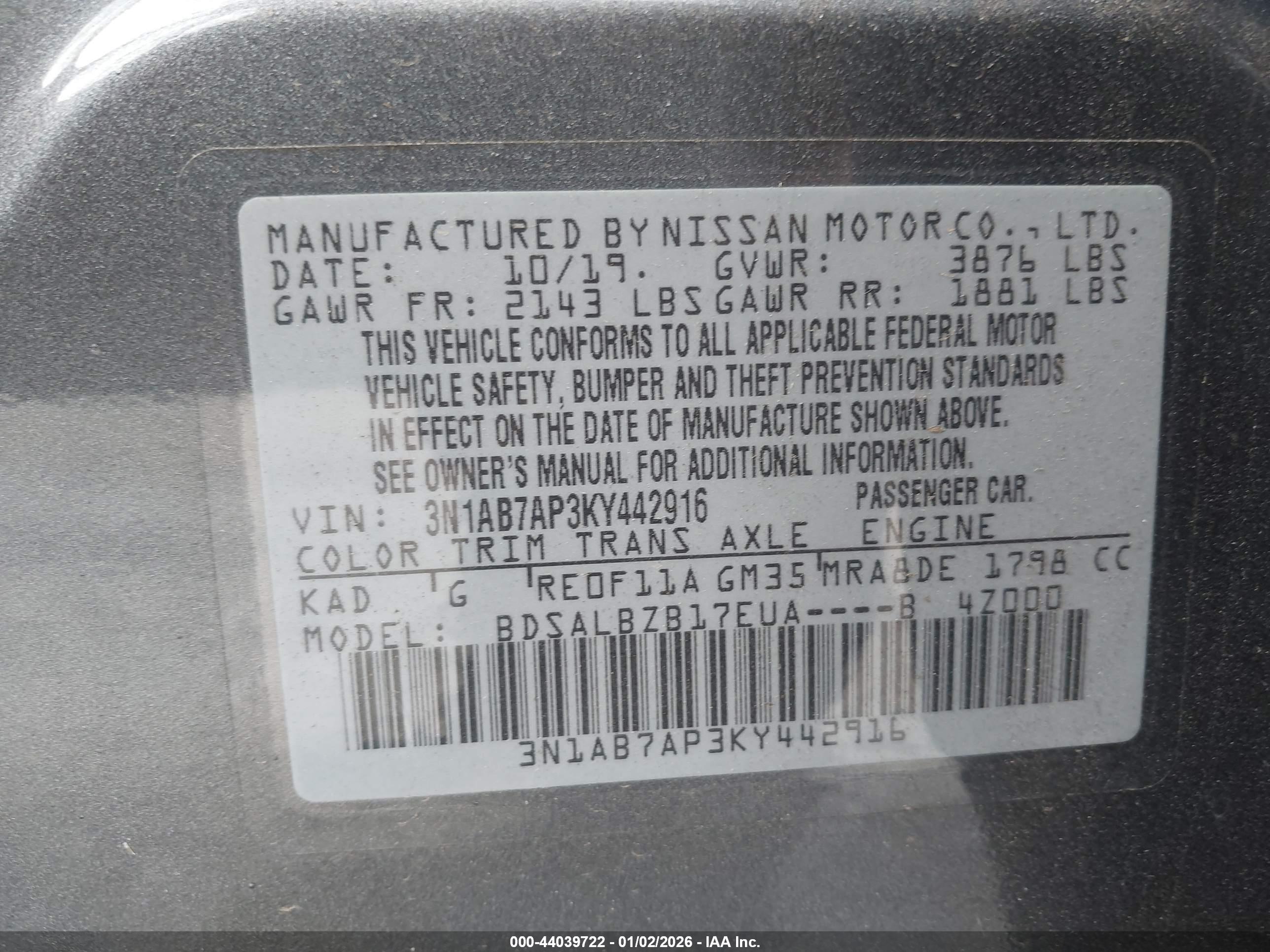 NISSAN SENTRA image 9