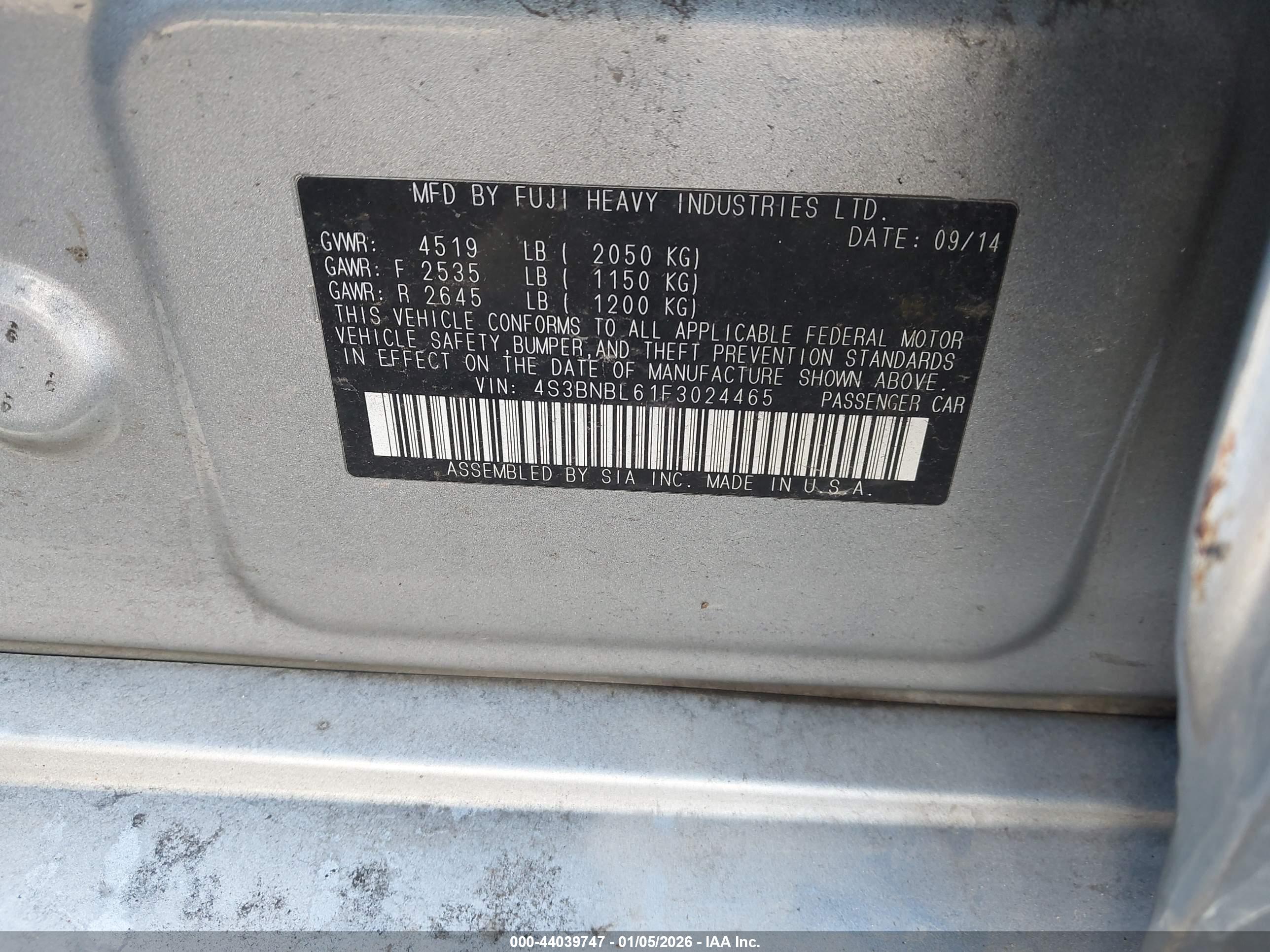 SUBARU LEGACY image 9