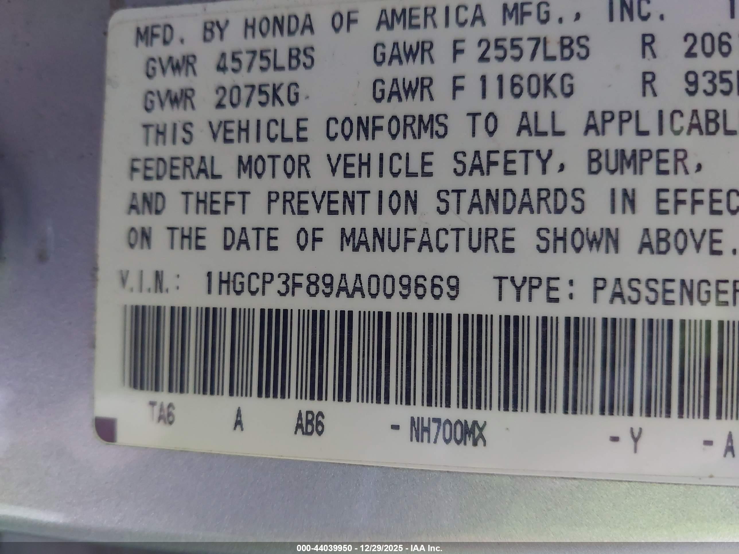 HONDA ACCORD image 9