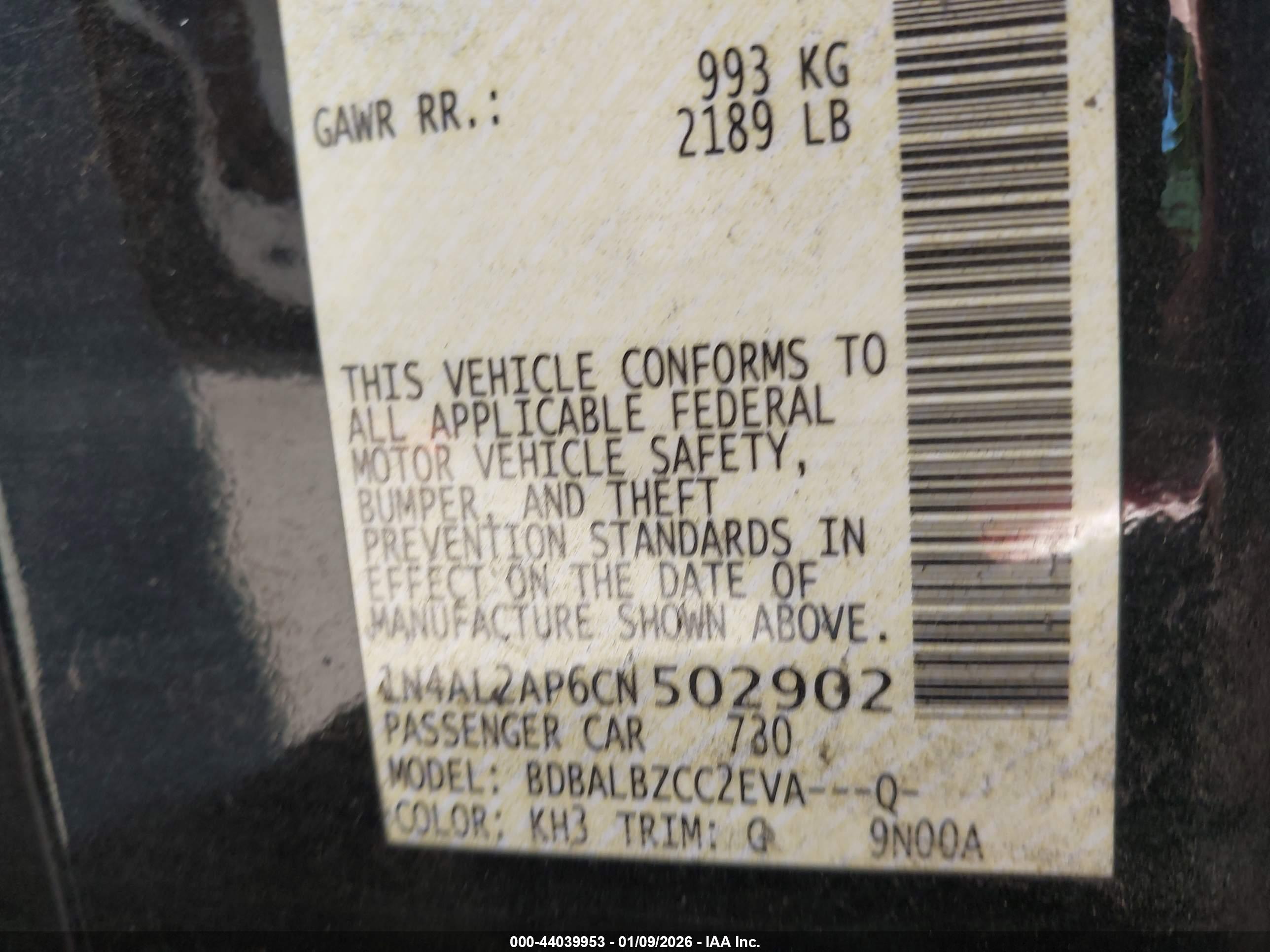 NISSAN ALTIMA image 9