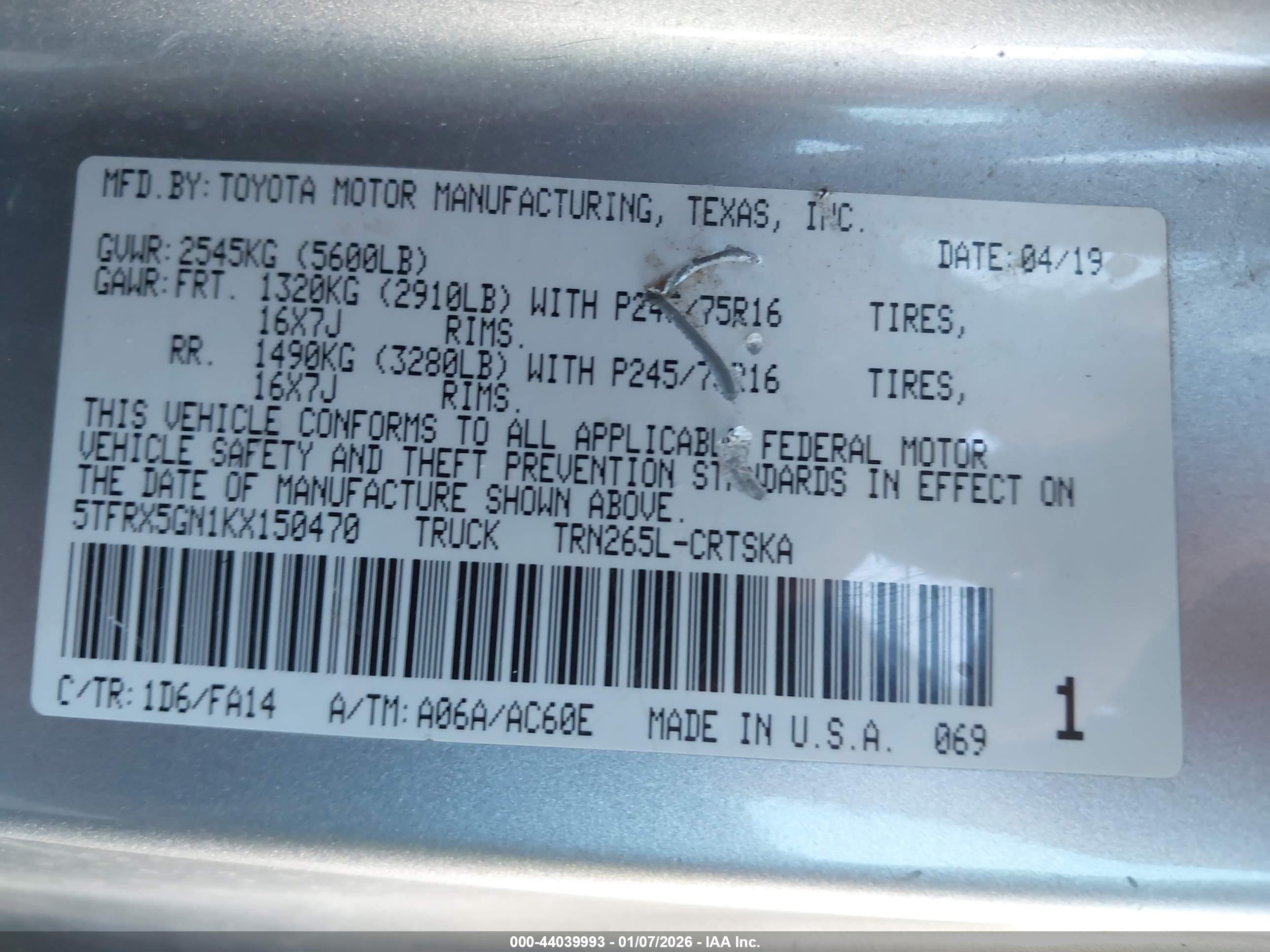 TOYOTA TACOMA image 9
